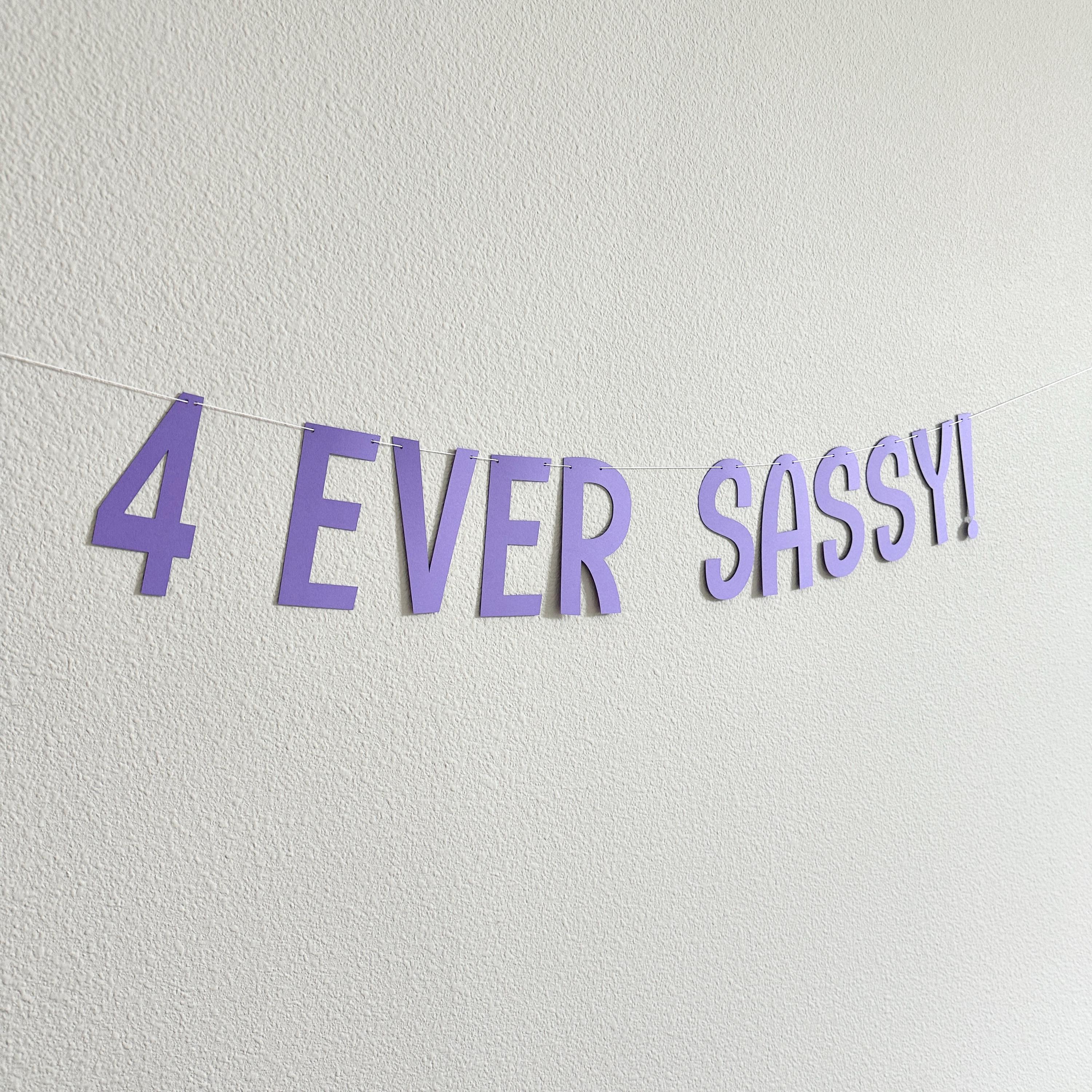 4 Ever Sassy!, 4th Birthday Party Theme Ideas, 4th Birthday Party Banner, 4th Birthday Ideas, 4 Ever Sassy Decorations, Girl&#39;s 4th Birthday