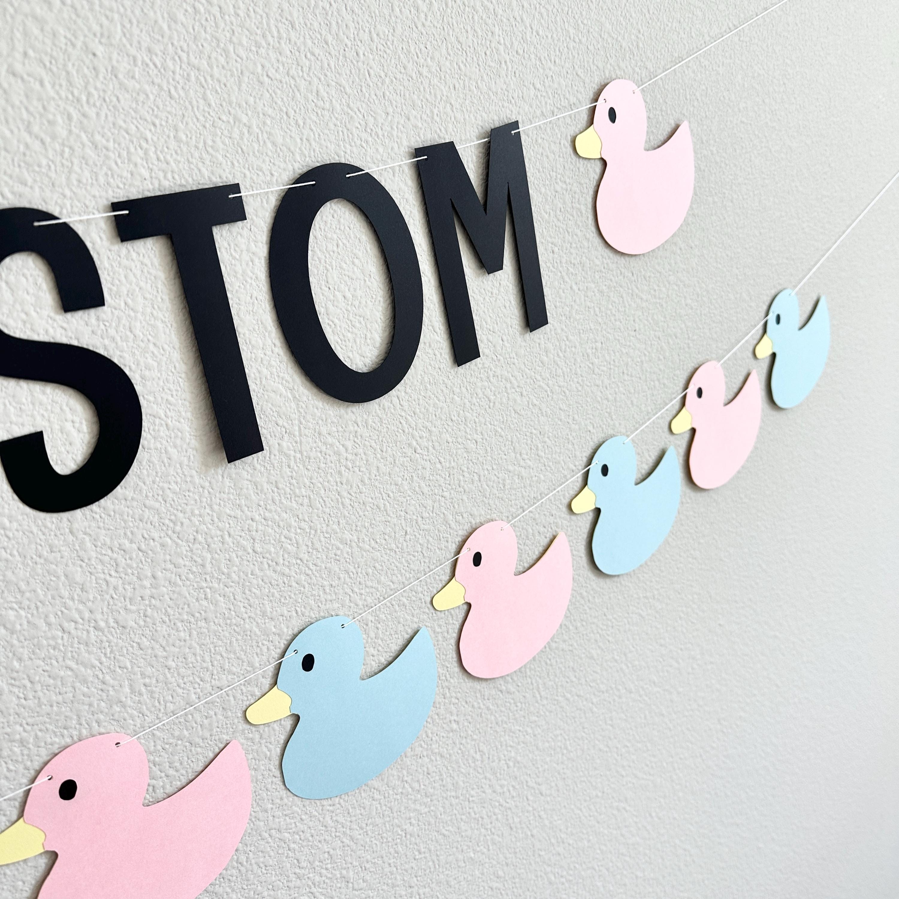 Custom Duck Banner, Gender Reveal Duck Themed Decorations, Pink and Blue Duck Decorations, Baby Shower Party Decor
