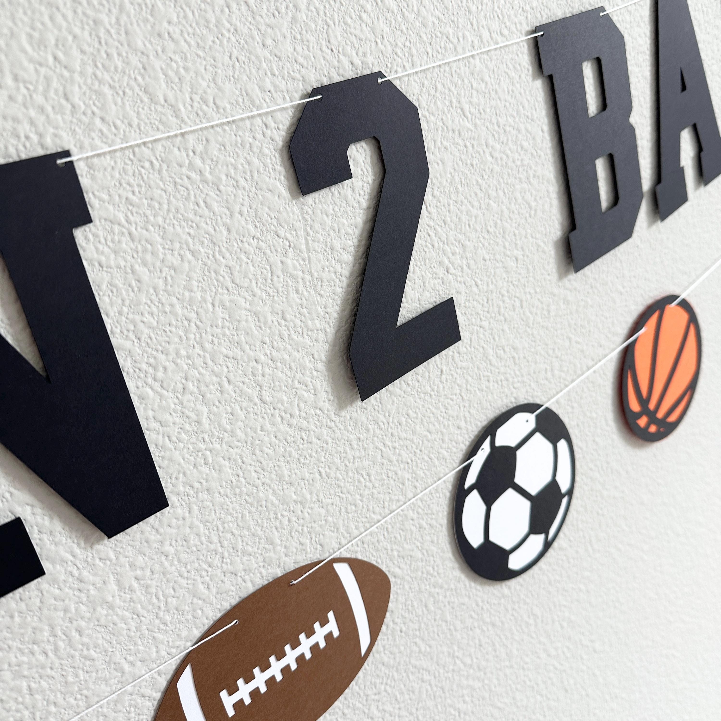 Born 2 Ball Birthday Banner Sports Theme Party Decoration Basketball Baseball Football, 2nd Birthday Sports Theme, 2nd Birthday Ideas
