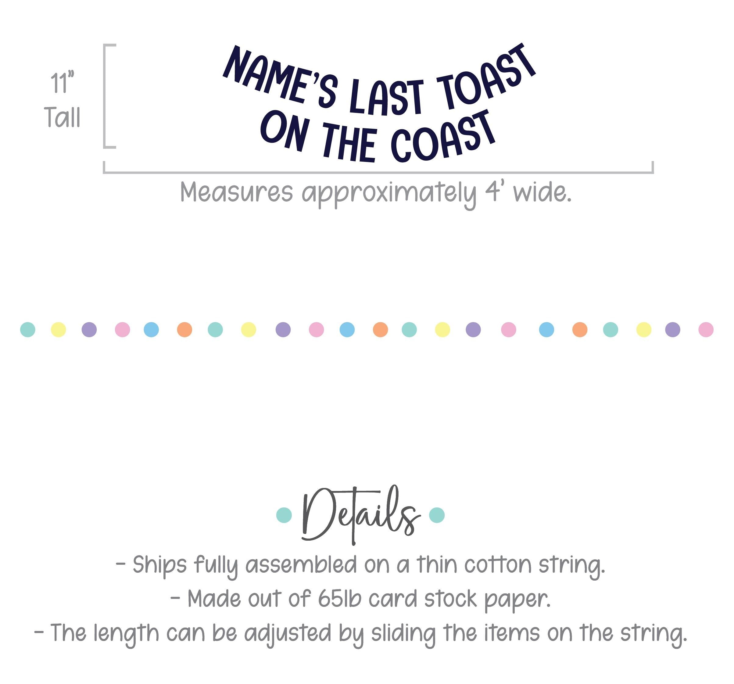 Name&#39;s Last Toast On The Coast, Bachelorette Party, Beach Bachelorette, Yacht Bachelorette, Bridal Shower On The Coast, Something Blue