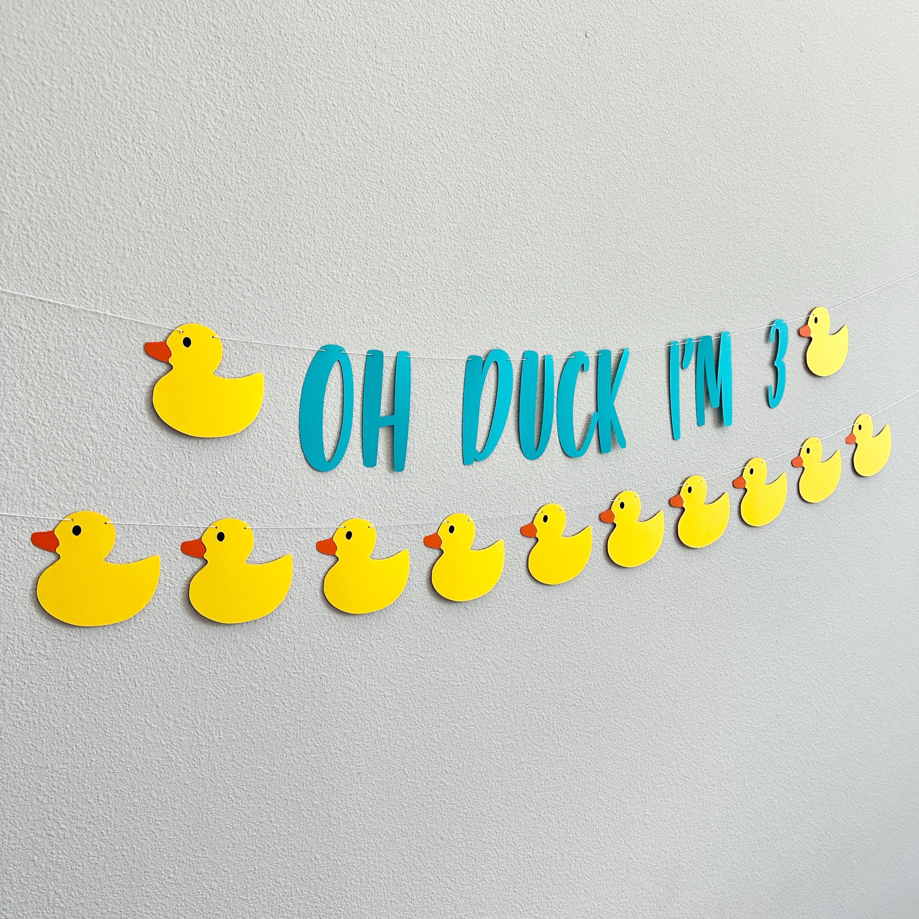 Oh Duck I&#39;m 3, Rubber Duck Themed 3rd Birthday Decorations, 3rd Birthday Party Ideas, Oh Duck Birthday, Duck Birthday Banner