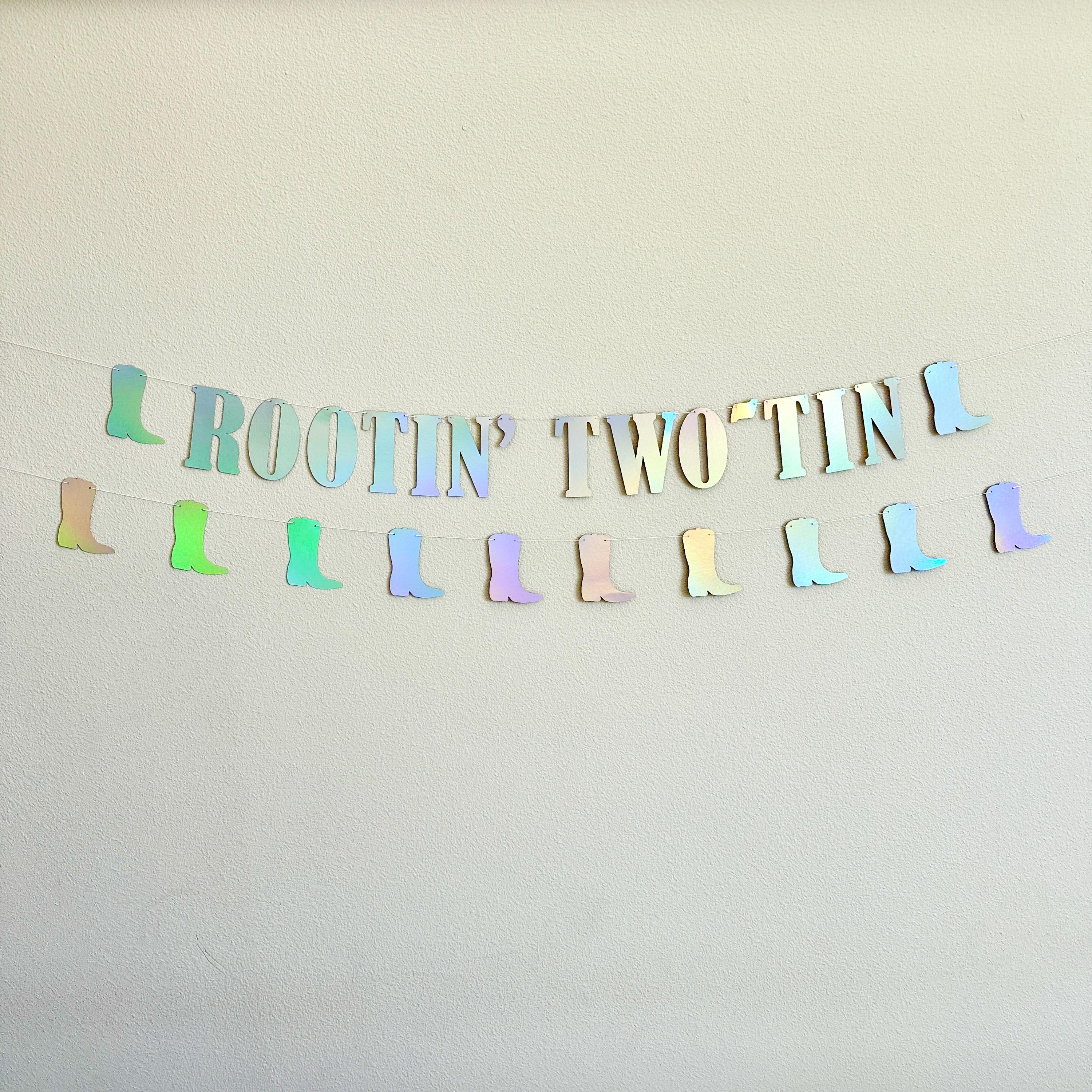 Rootin&#39; Two-Tin, Rootin&#39; Two-Tin Birthday Party Decorations, Cowboy Themed 2nd Birthday Banner, 2nd Birthday Theme Ideas