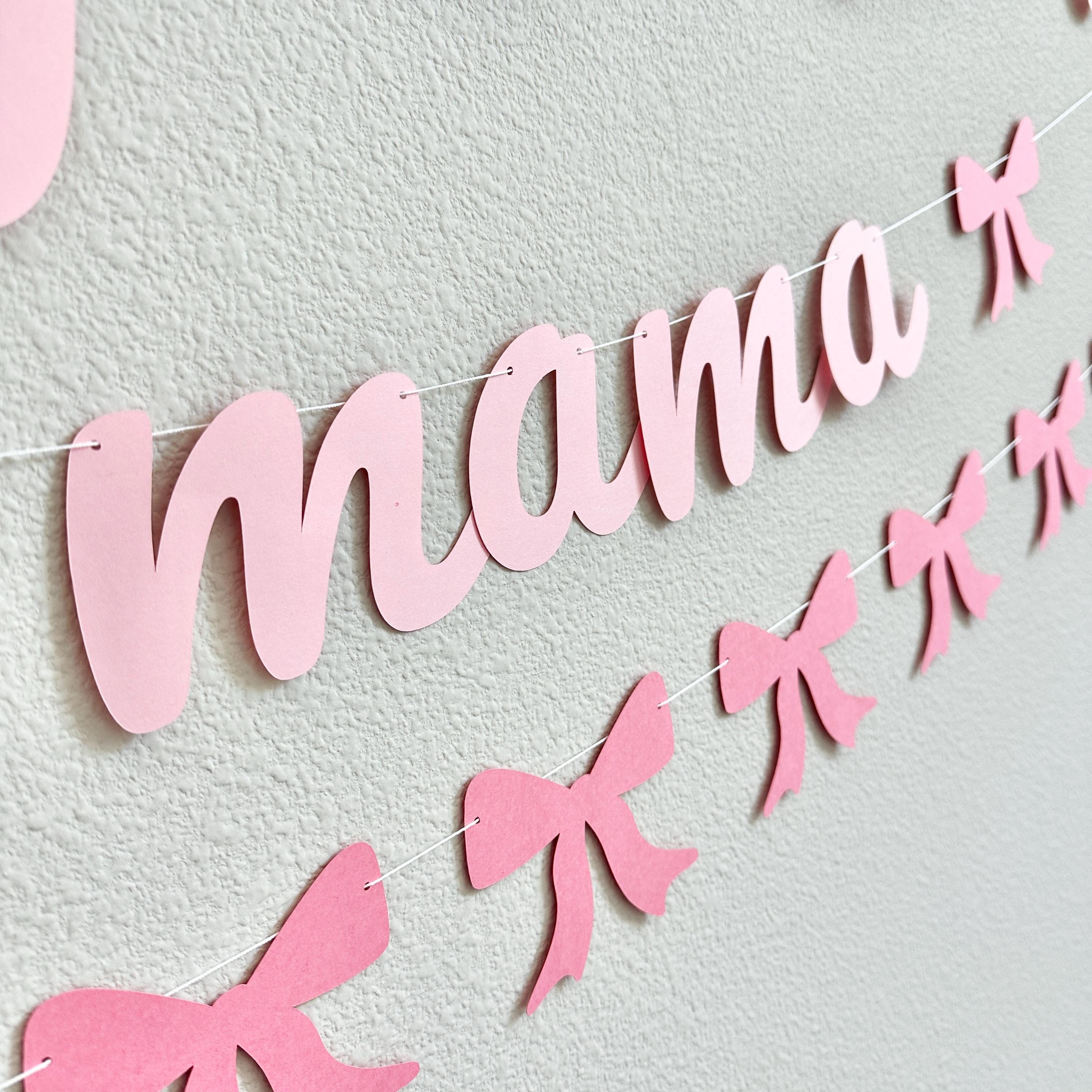 Happy Birthday Mama Banner, Coquette Birthday Banner for Mom, Mom&#39;s Birthday Decorations, Birthday Party for Mom