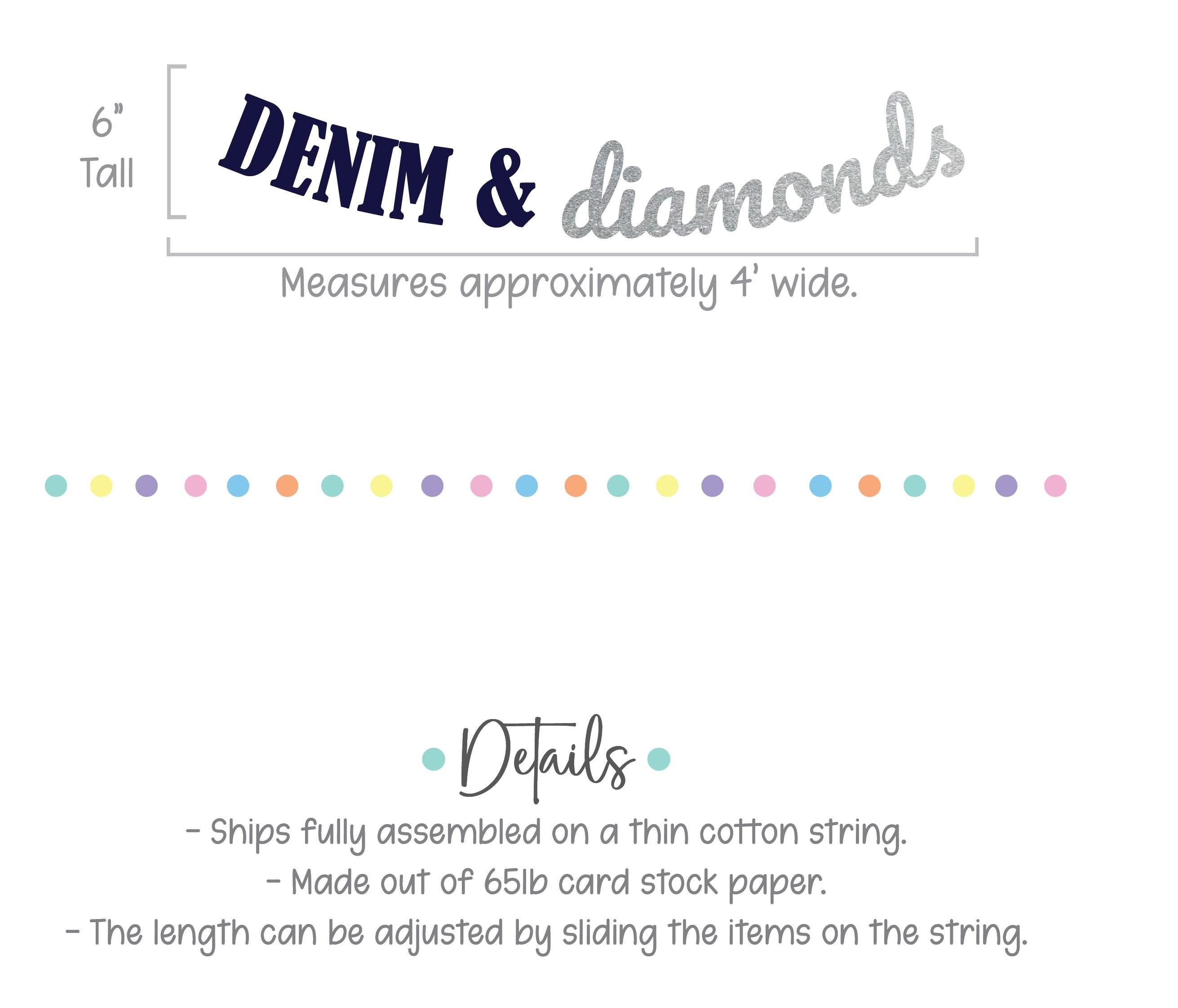 Denim & Diamonds, Denim and Diamonds Theme, Denim and Diamonds Banner, Denim and Diamonds Party Banner