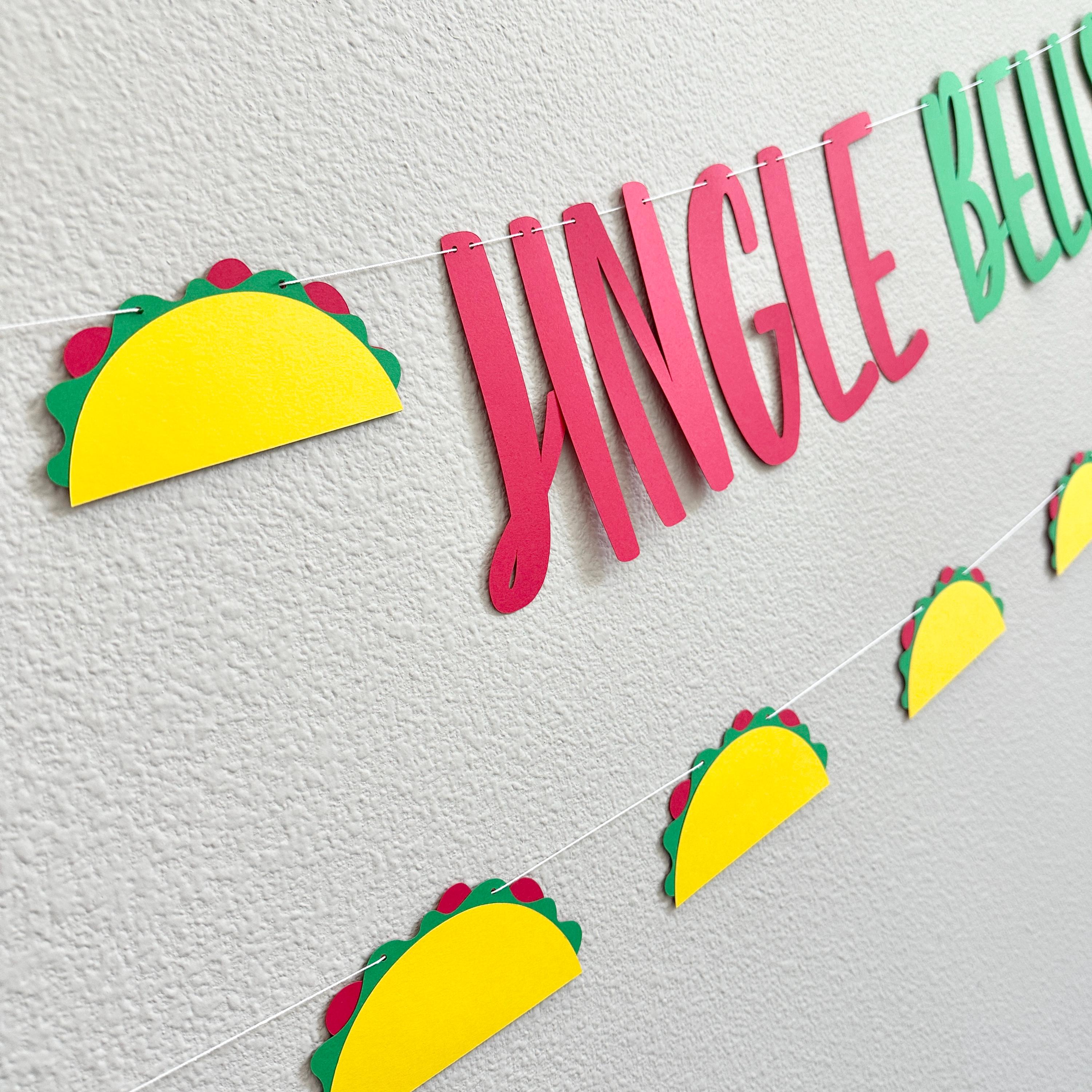 Jingle Bells & Taco Shells, Jingle Bells and Taco Shells Banner, Christmas Fiesta, Fiesta Themed Christmas, Christmas Taco Party Theme