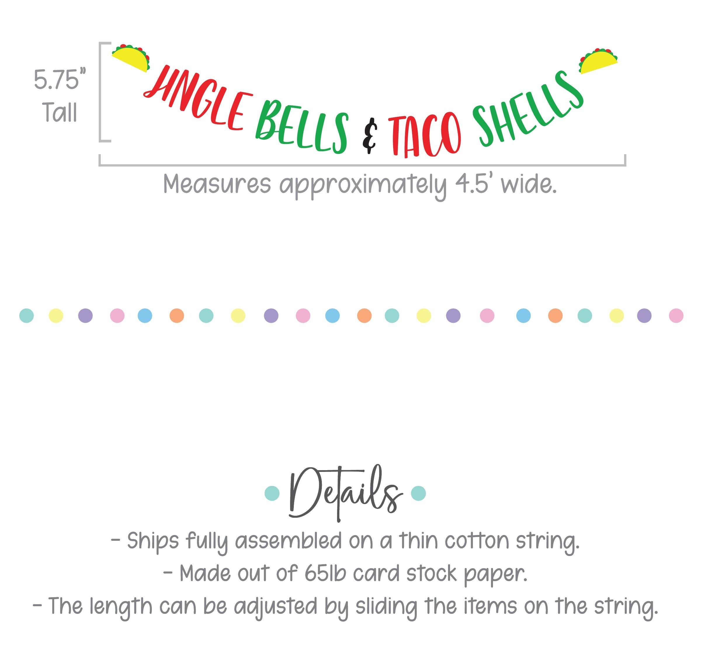 Jingle Bells & Taco Shells, Jingle Bells and Taco Shells Banner, Christmas Fiesta, Fiesta Themed Christmas, Christmas Taco Party Theme