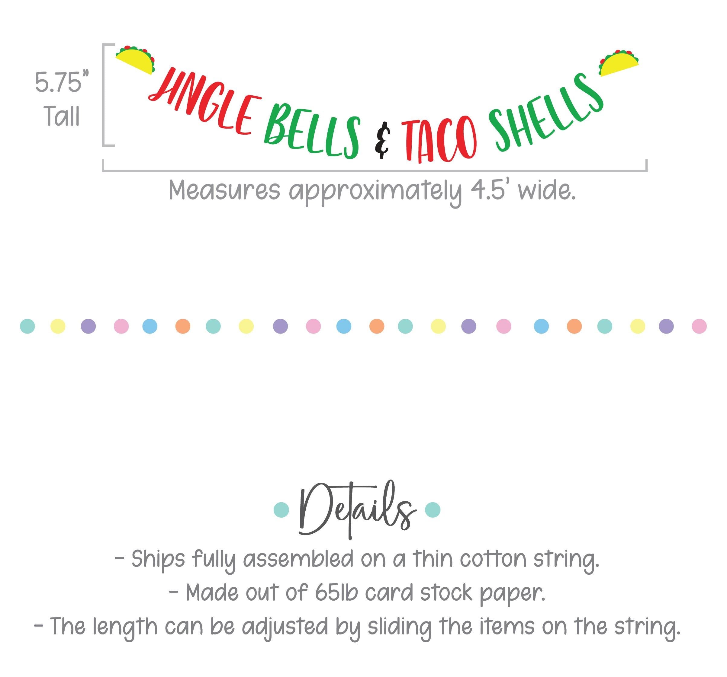Jingle Bells & Taco Shells, Jingle Bells and Taco Shells Banner, Christmas Fiesta, Fiesta Themed Christmas, Christmas Taco Party Theme