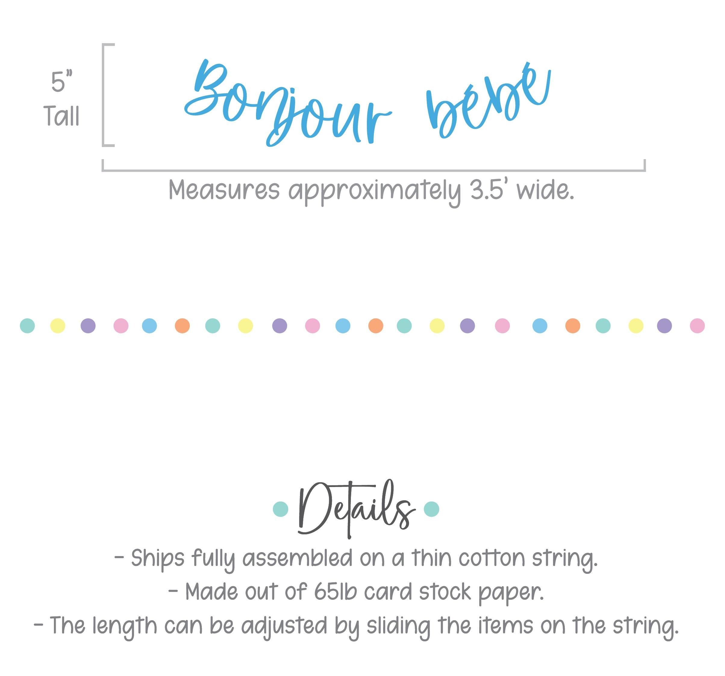 Bonjour Bebe, Bonjour Bebe Decorations, Baby Shower Banner, Baby Boy Shower Banner, Bonjour Baby Decorations