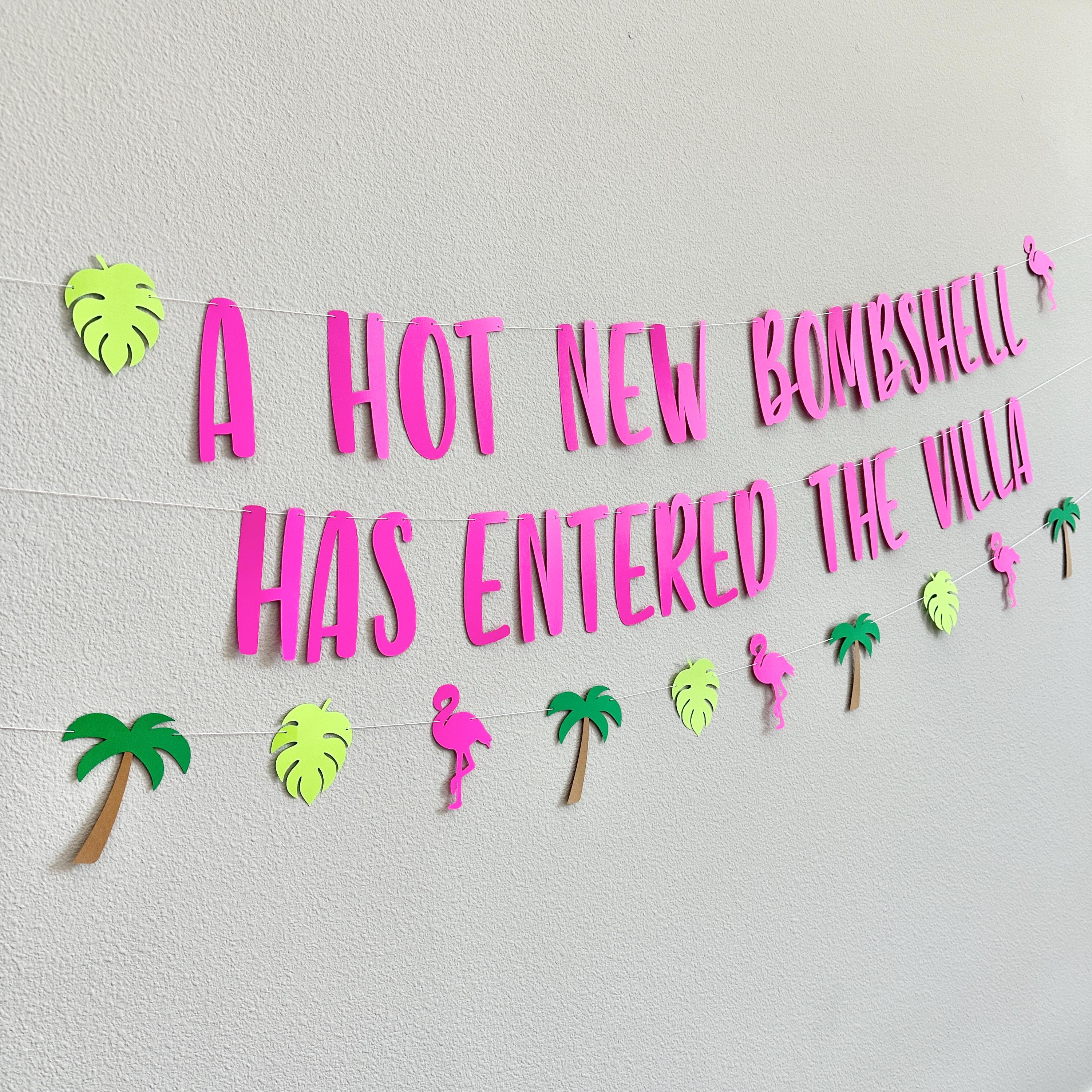 A Hot New Bombshell Has Entered The Villa, Bombshell Themed Bachelorette Party, A Hot New Bombshell Decorations
