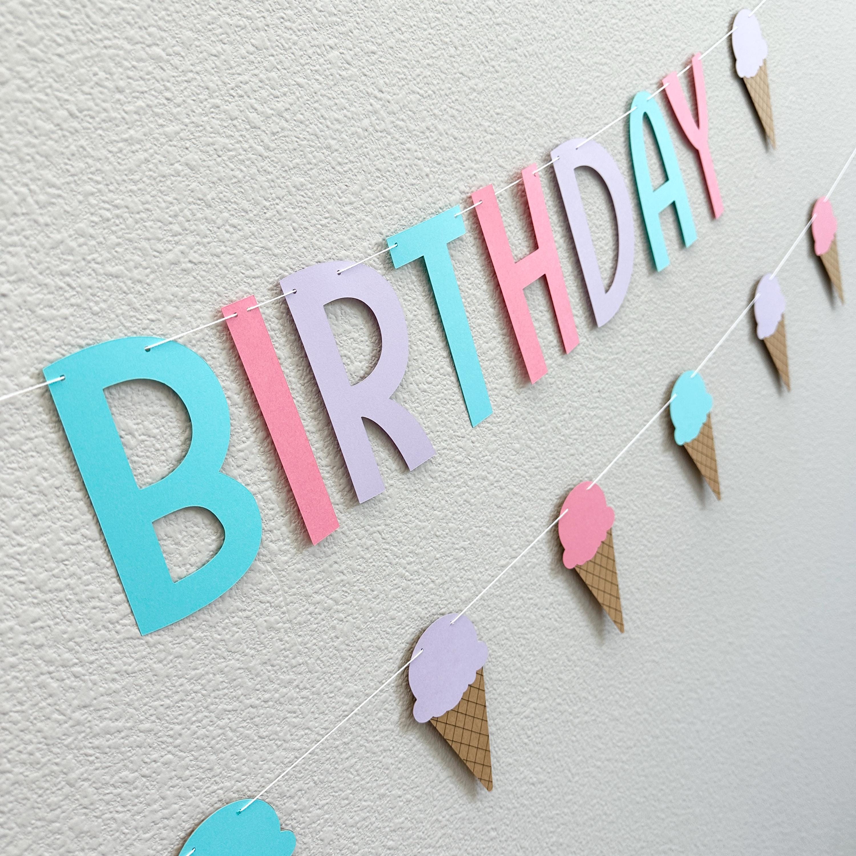 Ice Cream Birthday Party Decorations, Ice Cream Cone Birthday Banner, Ice Cream Party Ideas, Birthday Party Decorations, Summer Birthday