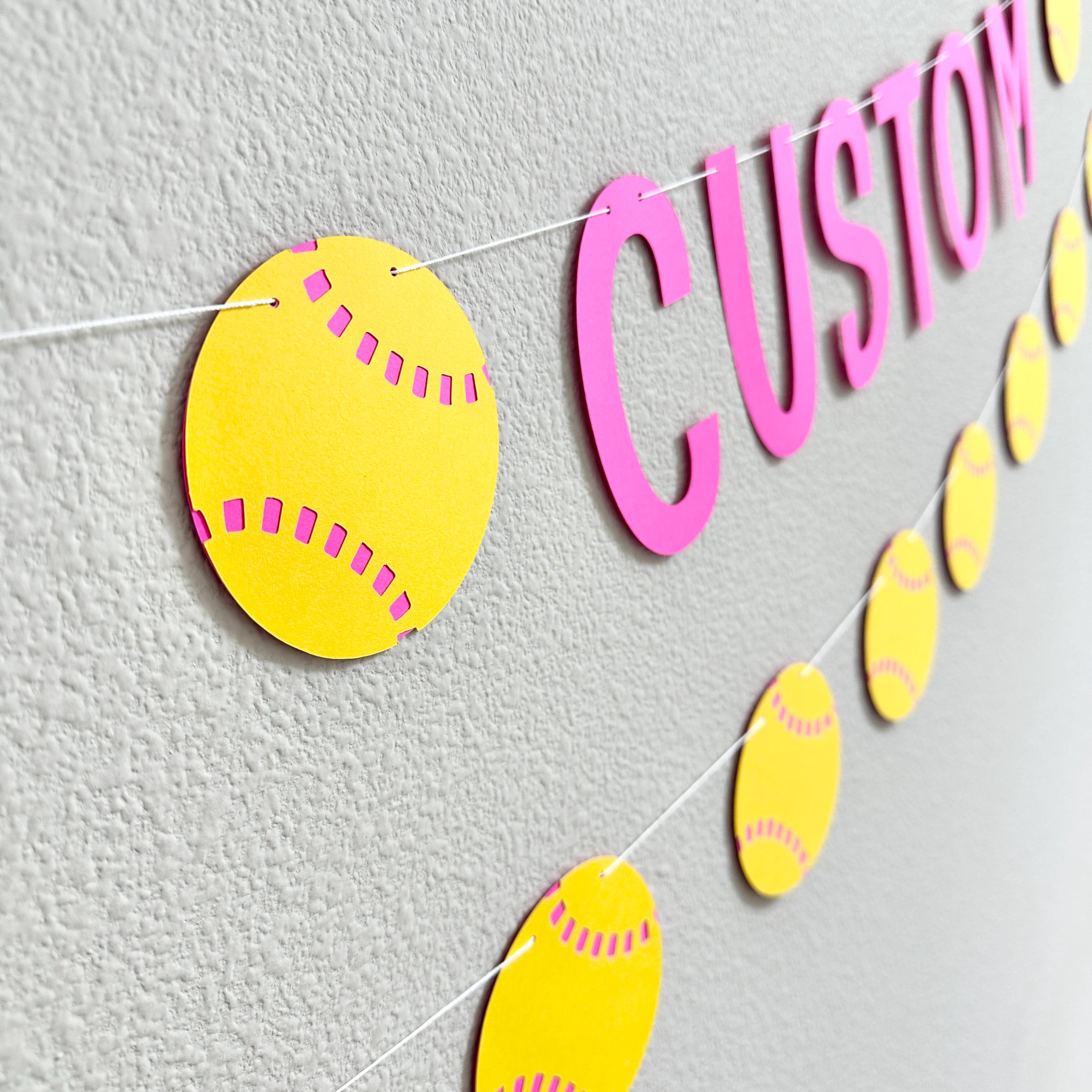 Custom Softball Banner, Softball Party Decorations, Softball Theme, Softball Birthday, Softball Design, Softball Players, Softball Coach