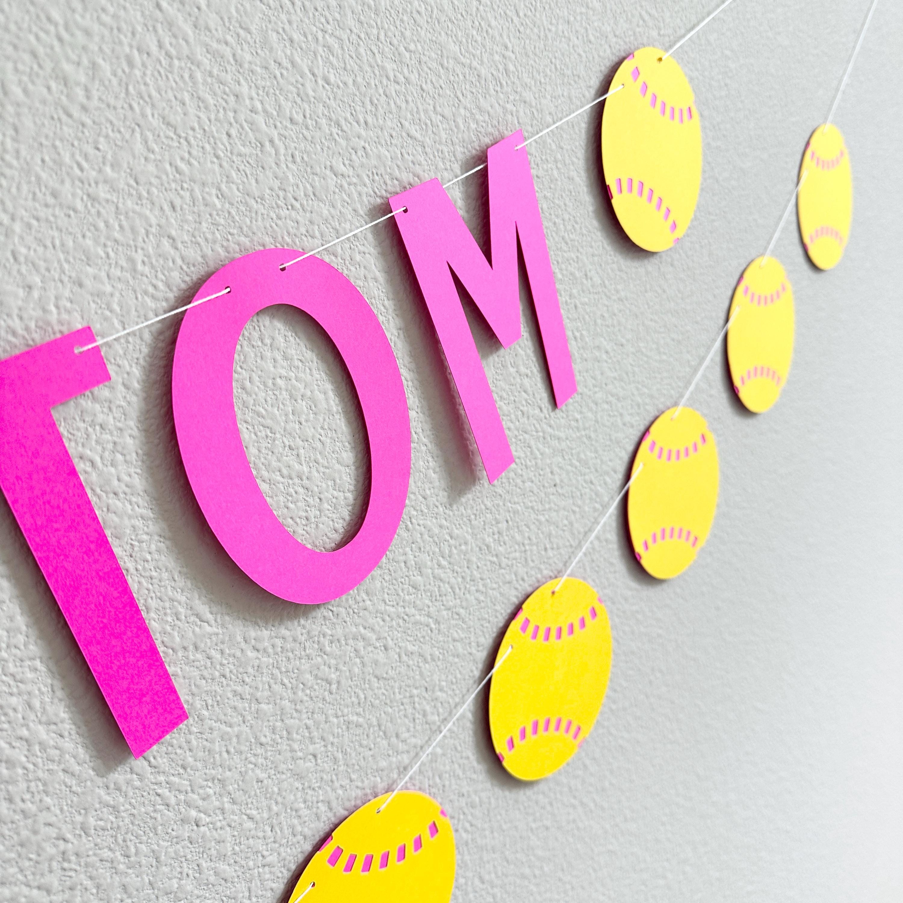 Custom Softball Banner, Softball Party Decorations, Softball Theme, Softball Birthday, Softball Design, Softball Players, Softball Coach