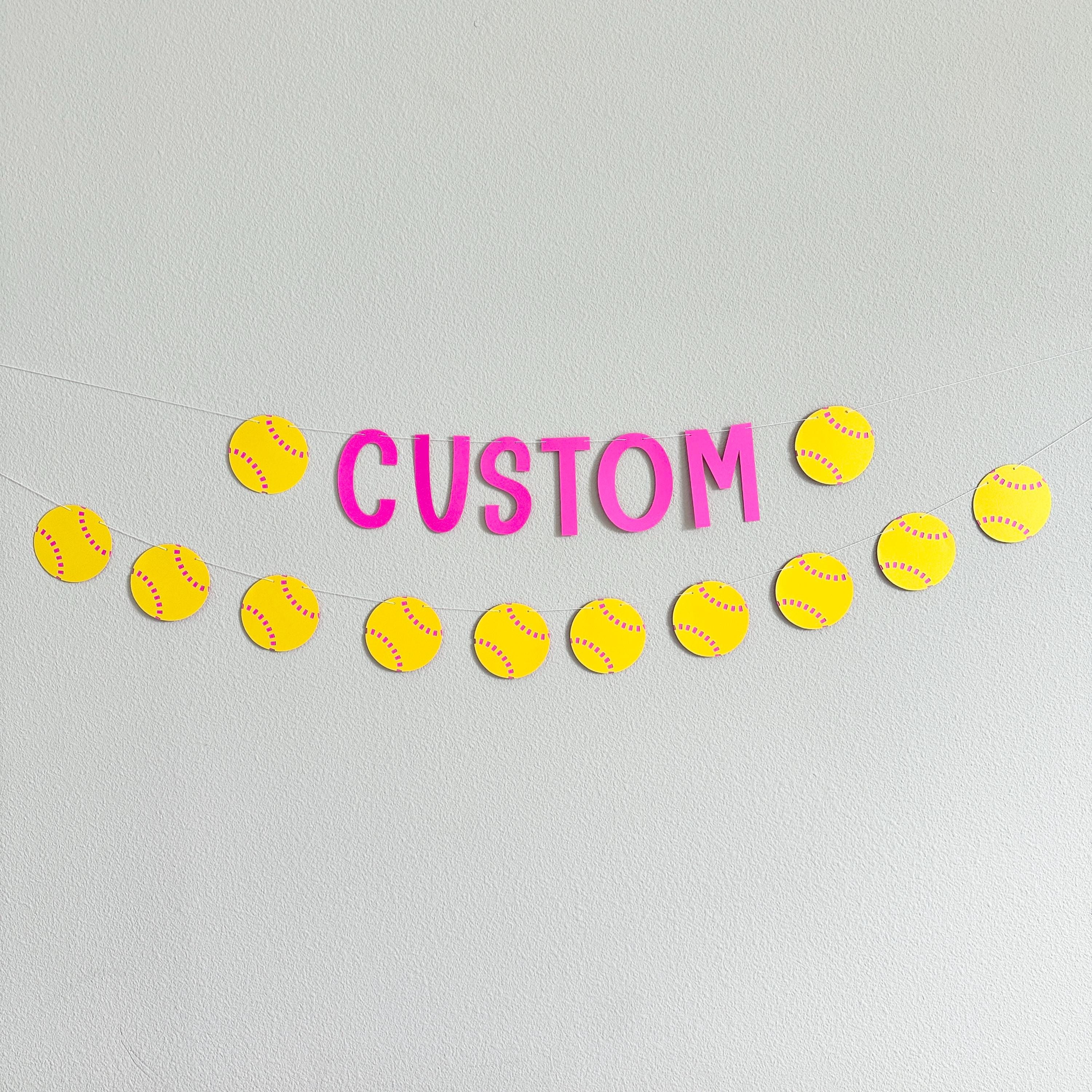 Custom Softball Banner, Softball Party Decorations, Softball Theme, Softball Birthday, Softball Design, Softball Players, Softball Coach