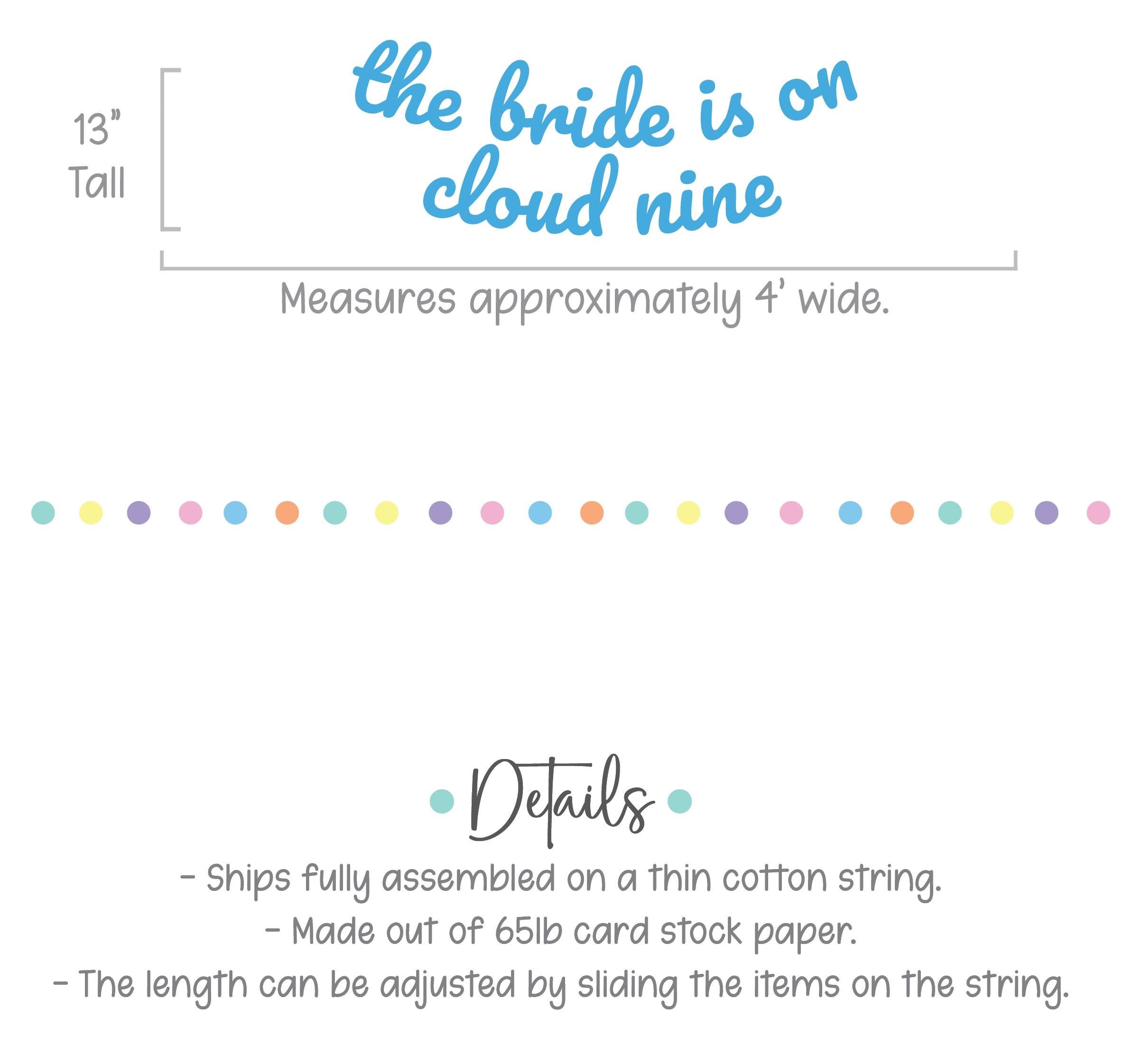 The Bride Is On Cloud Nine, Bridal Shower Banner, Bachelorette Party Decorations, Bride On Cloud 9, Something Blue Bridal Shower Ideas