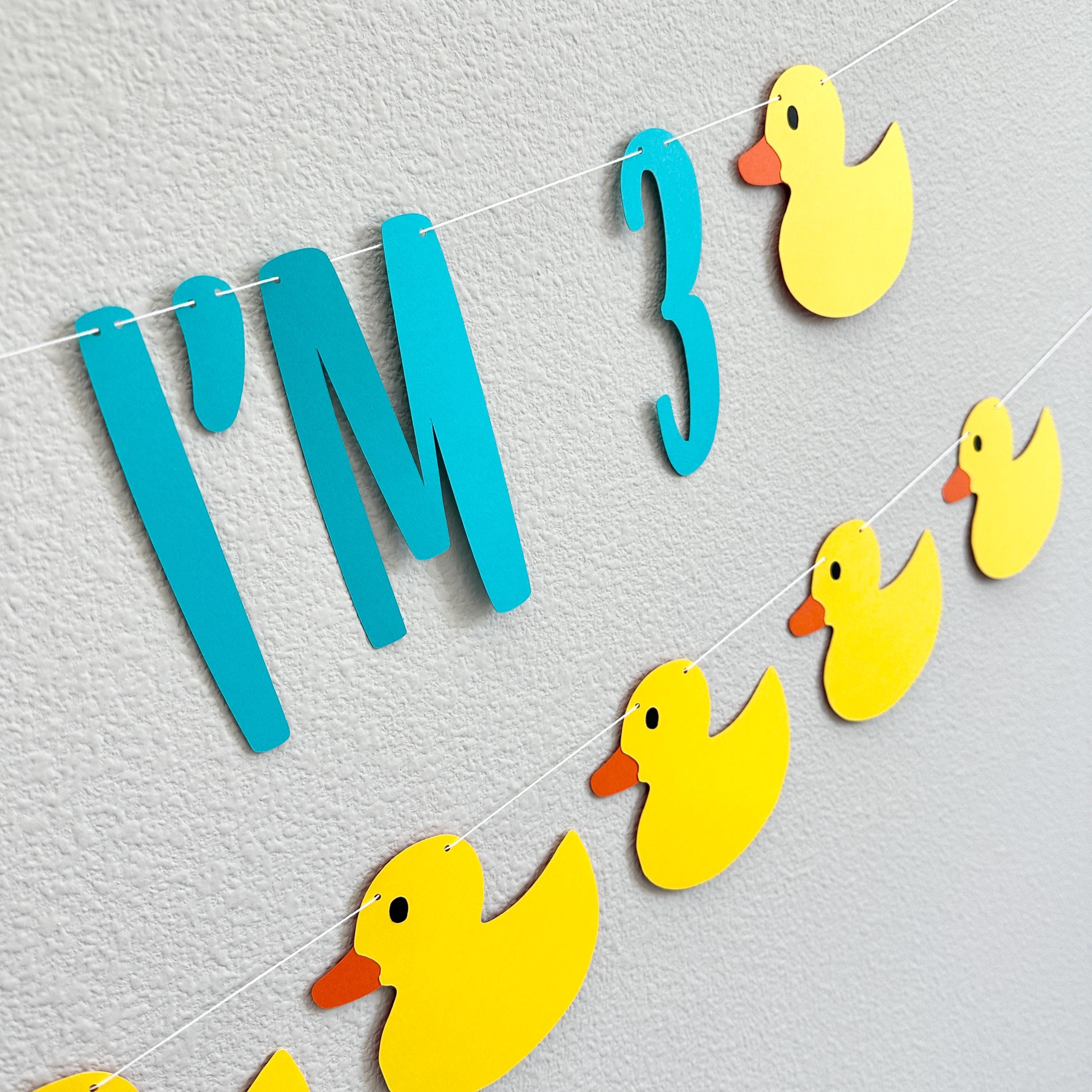 Oh Duck I&#39;m 3, Rubber Duck Themed 3rd Birthday Decorations, 3rd Birthday Party Ideas, Oh Duck Birthday, Duck Birthday Banner