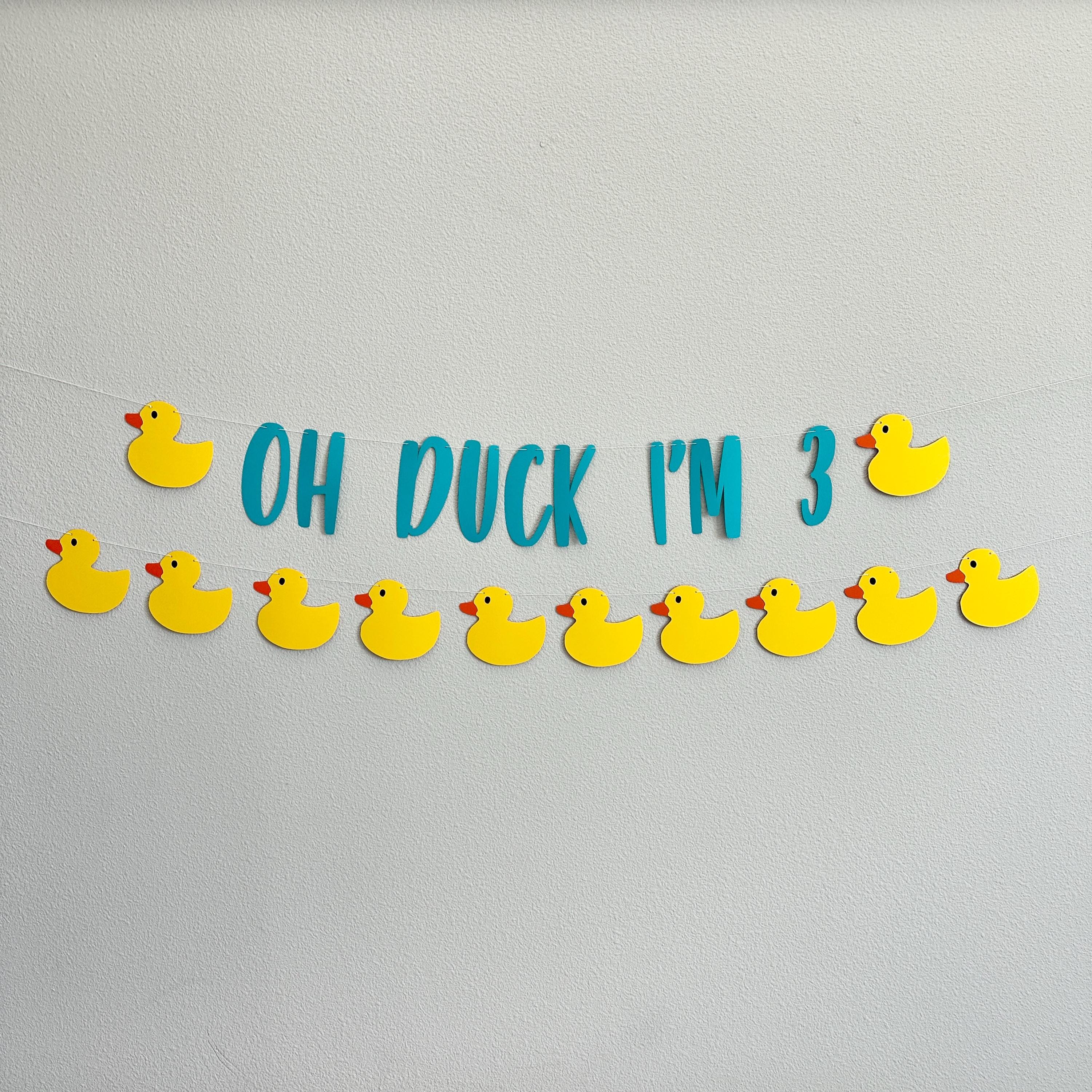 Oh Duck I&#39;m 3, Rubber Duck Themed 3rd Birthday Decorations, 3rd Birthday Party Ideas, Oh Duck Birthday, Duck Birthday Banner