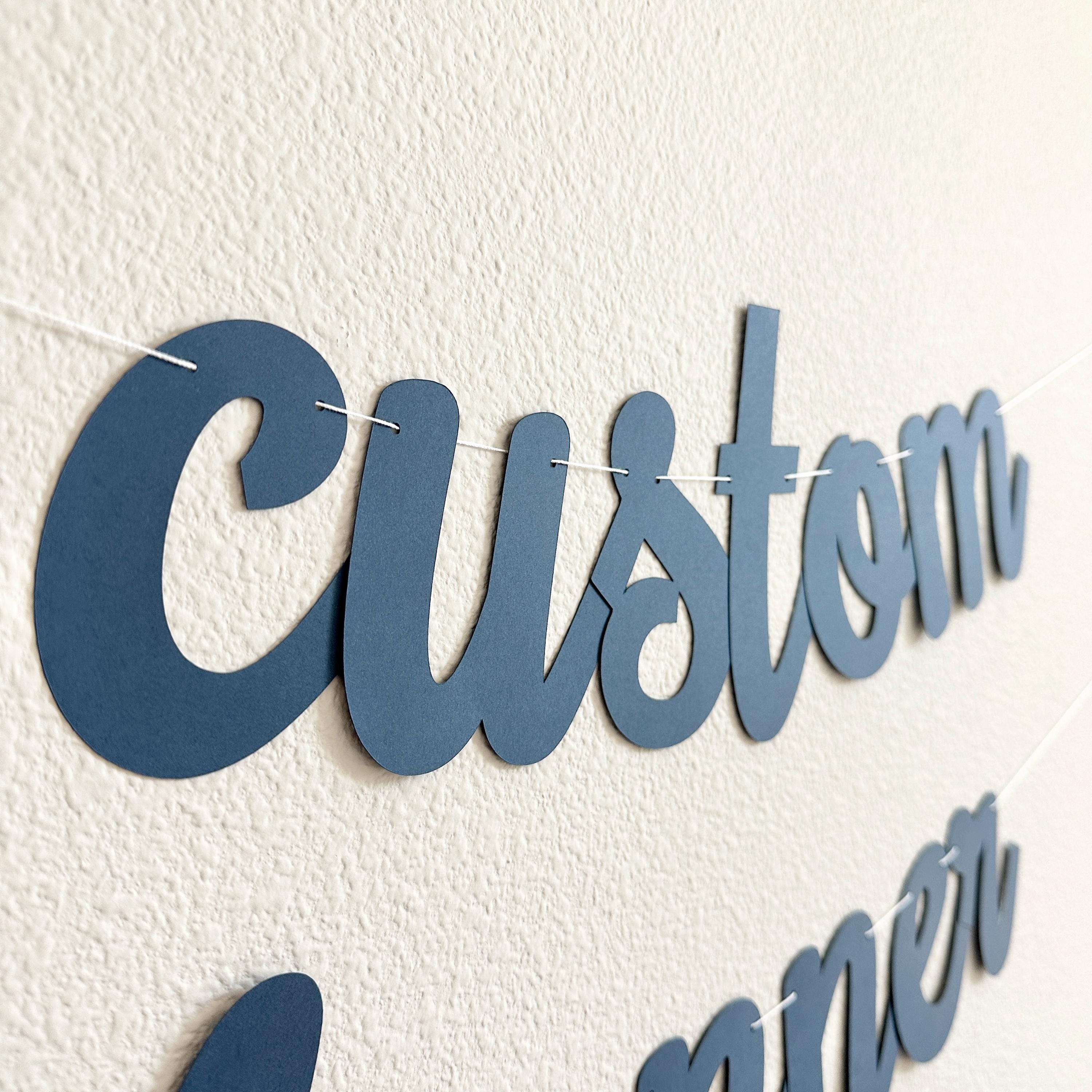 Custom Banner, Banner, Custom Navy Blue Banner, Custom Cursive Banner, Cursive Banner, Custom Hashtag, Cursive Birthday Banner