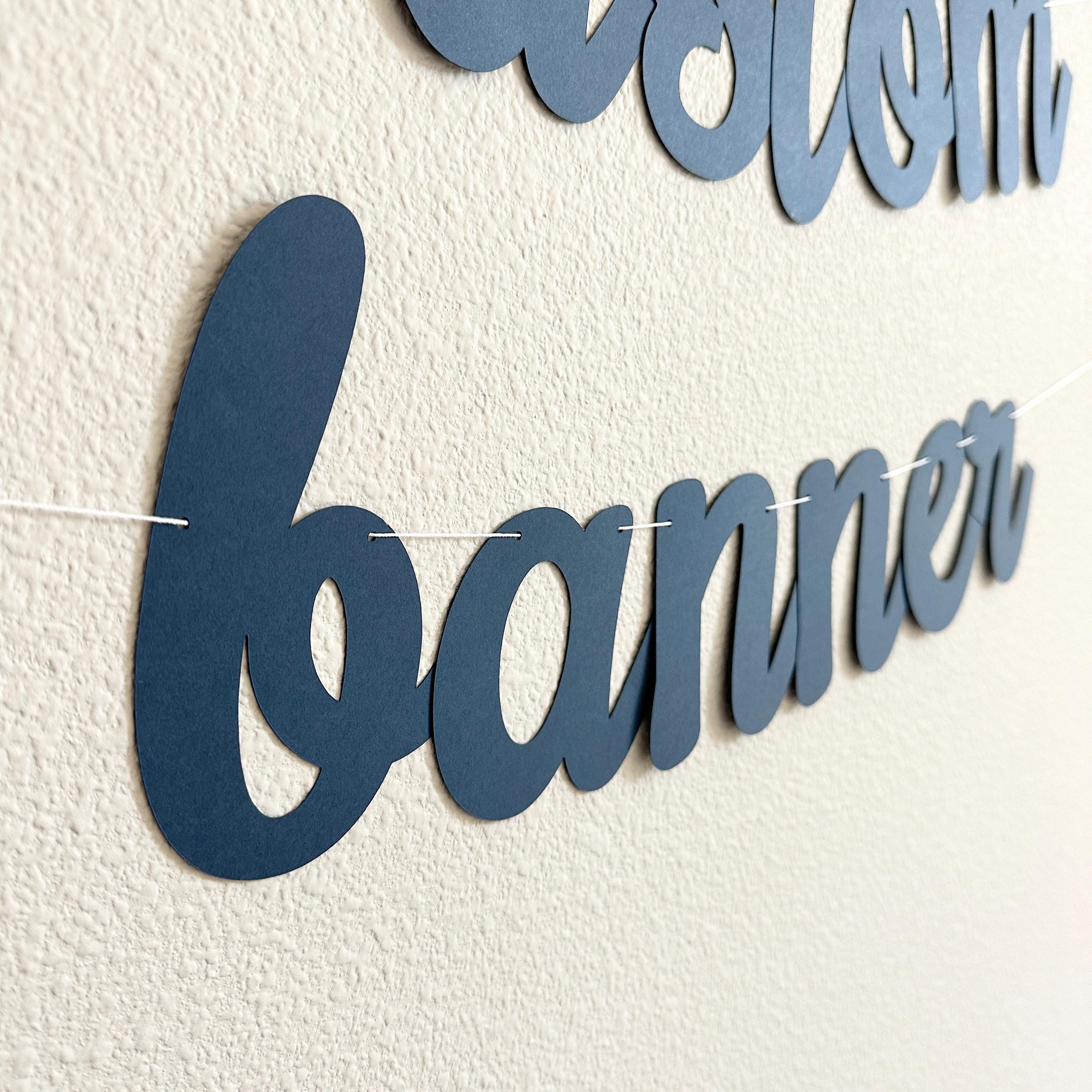 Custom Banner, Banner, Custom Navy Blue Banner, Custom Cursive Banner, Cursive Banner, Custom Hashtag, Cursive Birthday Banner