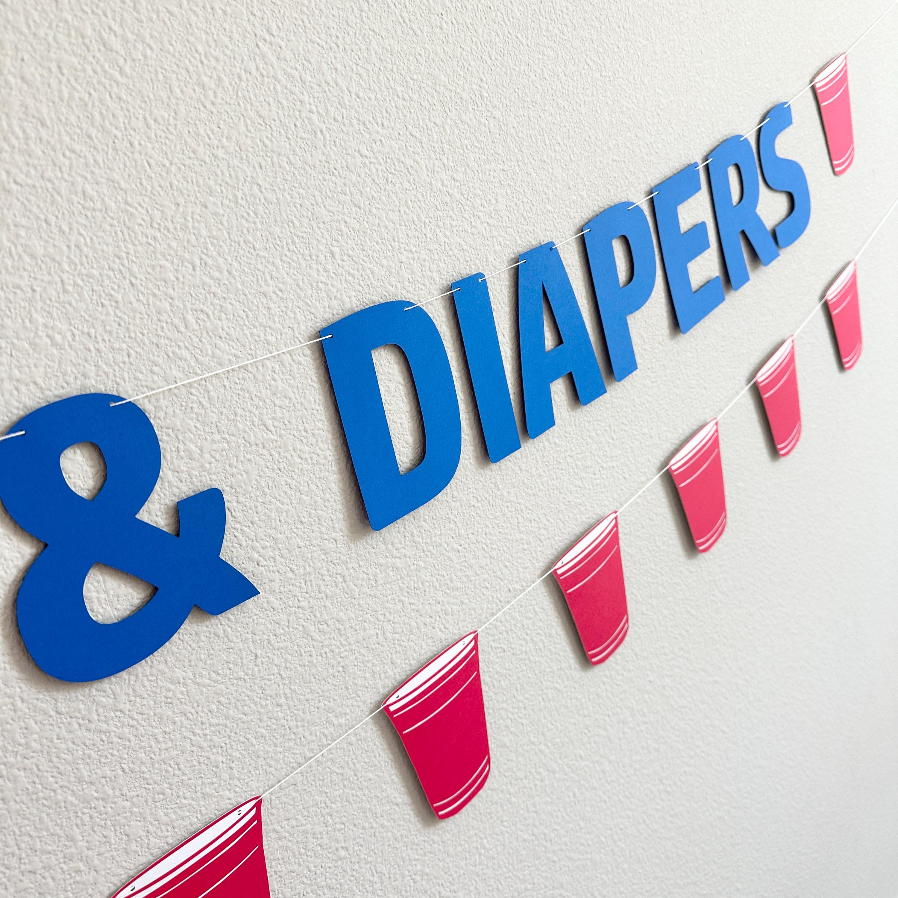 Dudes & Diapers, Dad Baby Shower, Guys Baby Shower, Dudes and Diapers, Diaper Shower Banner, Red Cup Themed Baby Shower