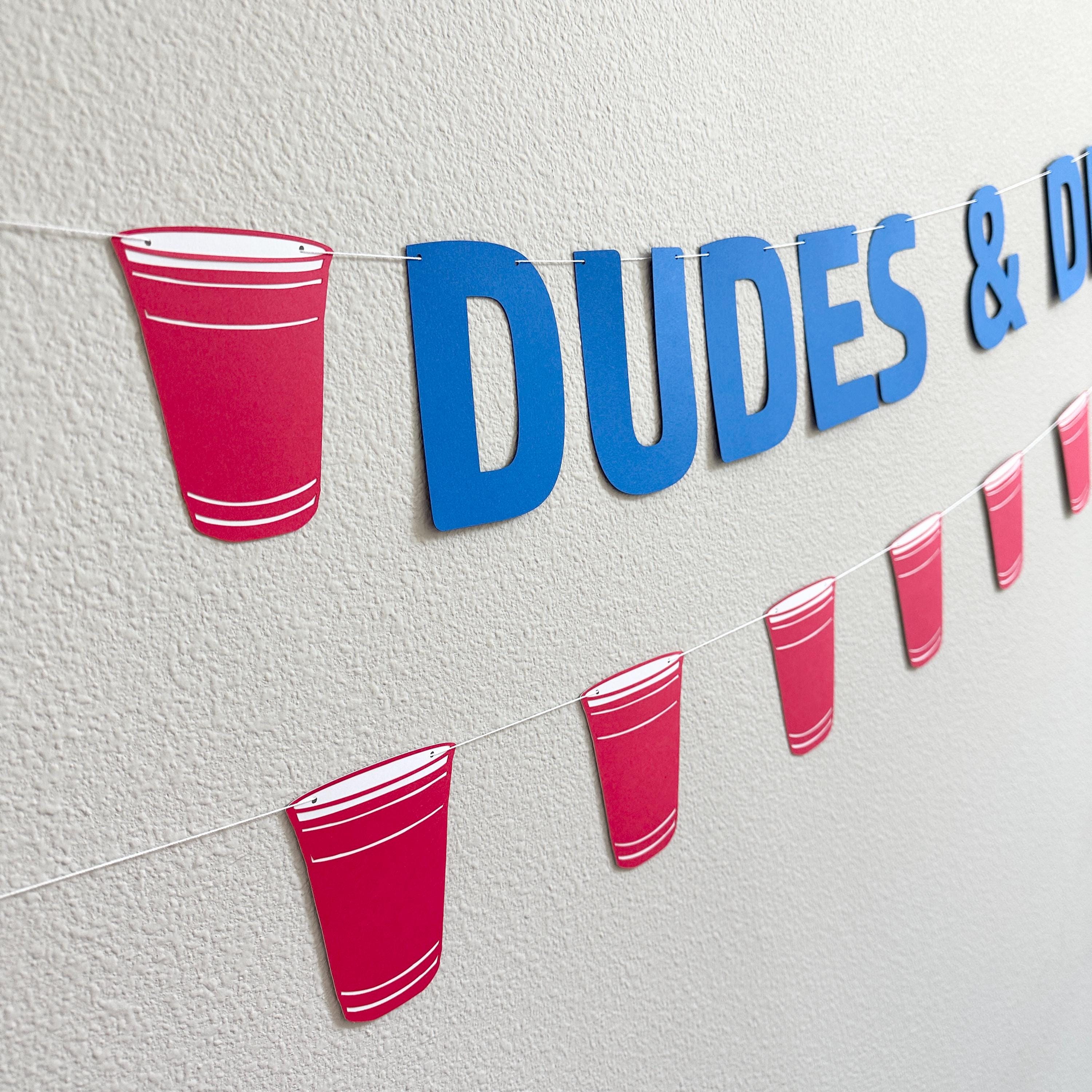 Dudes & Diapers, Dad Baby Shower, Guys Baby Shower, Dudes and Diapers, Diaper Shower Banner, Red Cup Themed Baby Shower