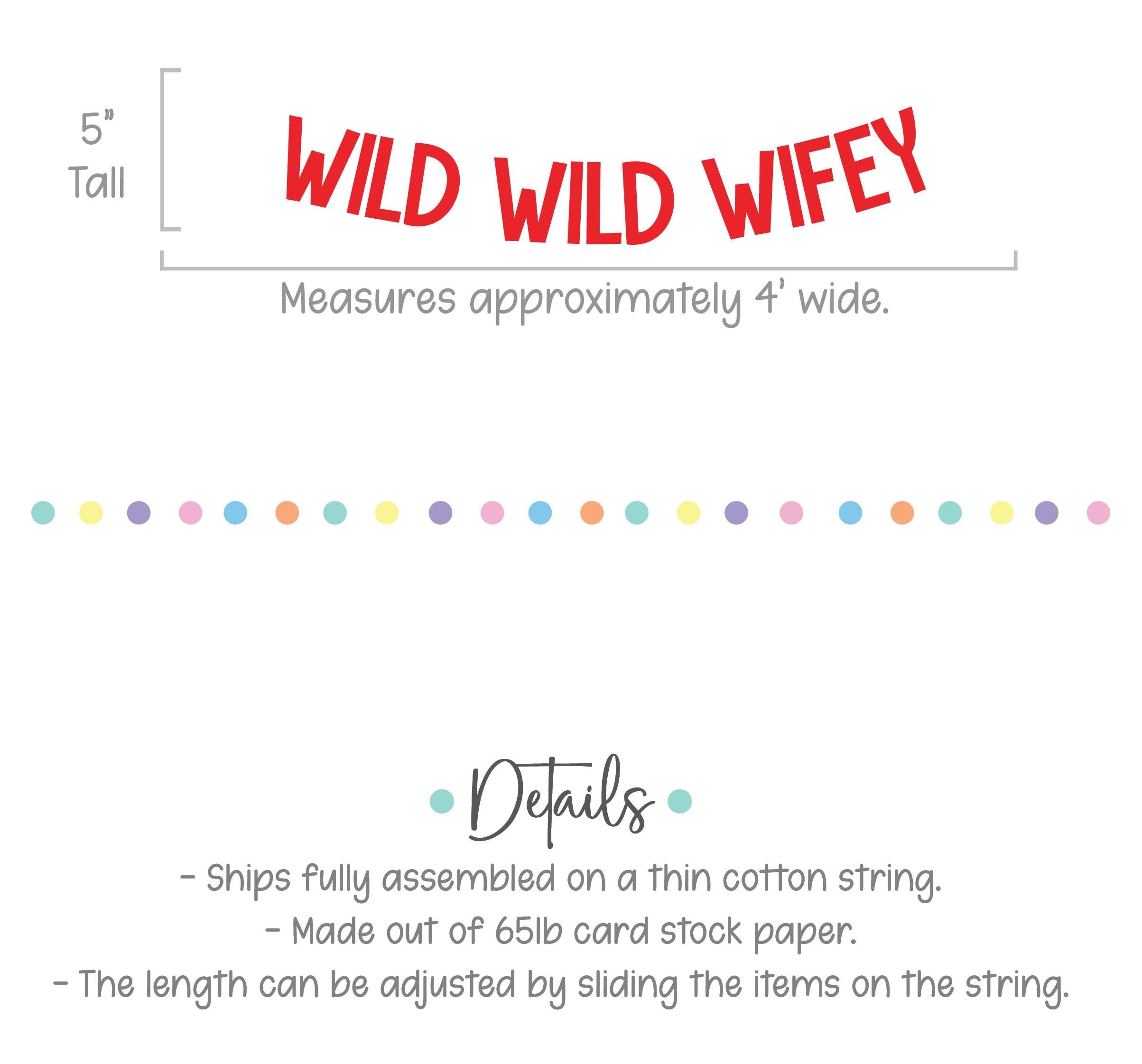 Wild Wild Wifey Banner for Bachelorette Party Decoration, Rustic Bridal Shower Sign, Fun Wedding Photo Prop, Boho Bride-to-Be Accessory