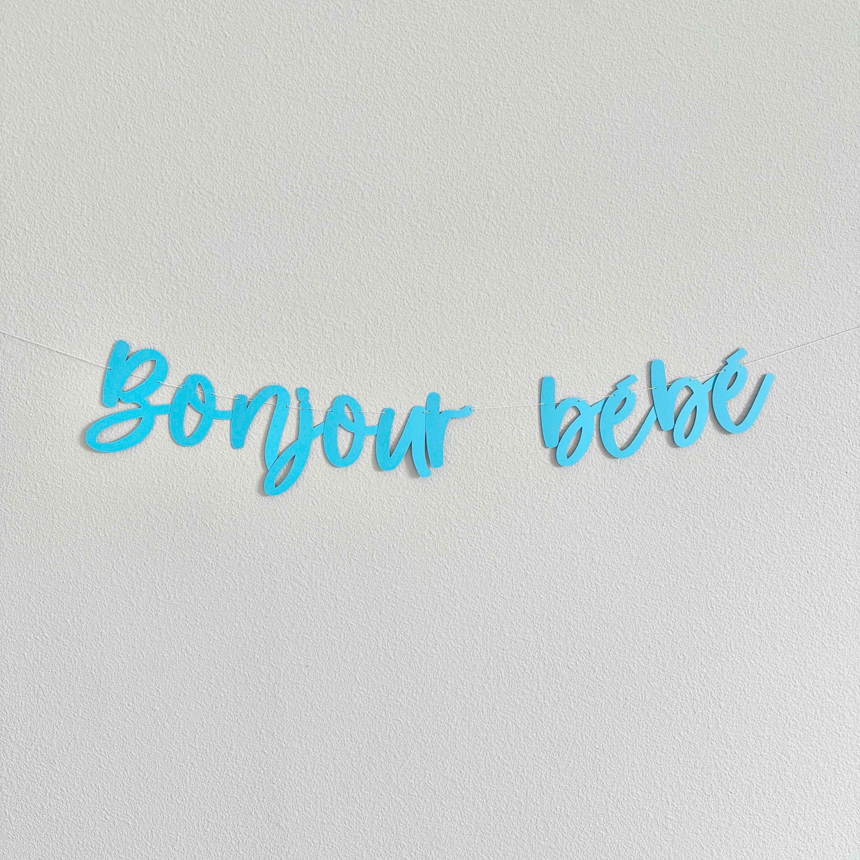 Bonjour Bebe, Bonjour Bebe Decorations, Baby Shower Banner, Baby Boy Shower Banner, Bonjour Baby Decorations