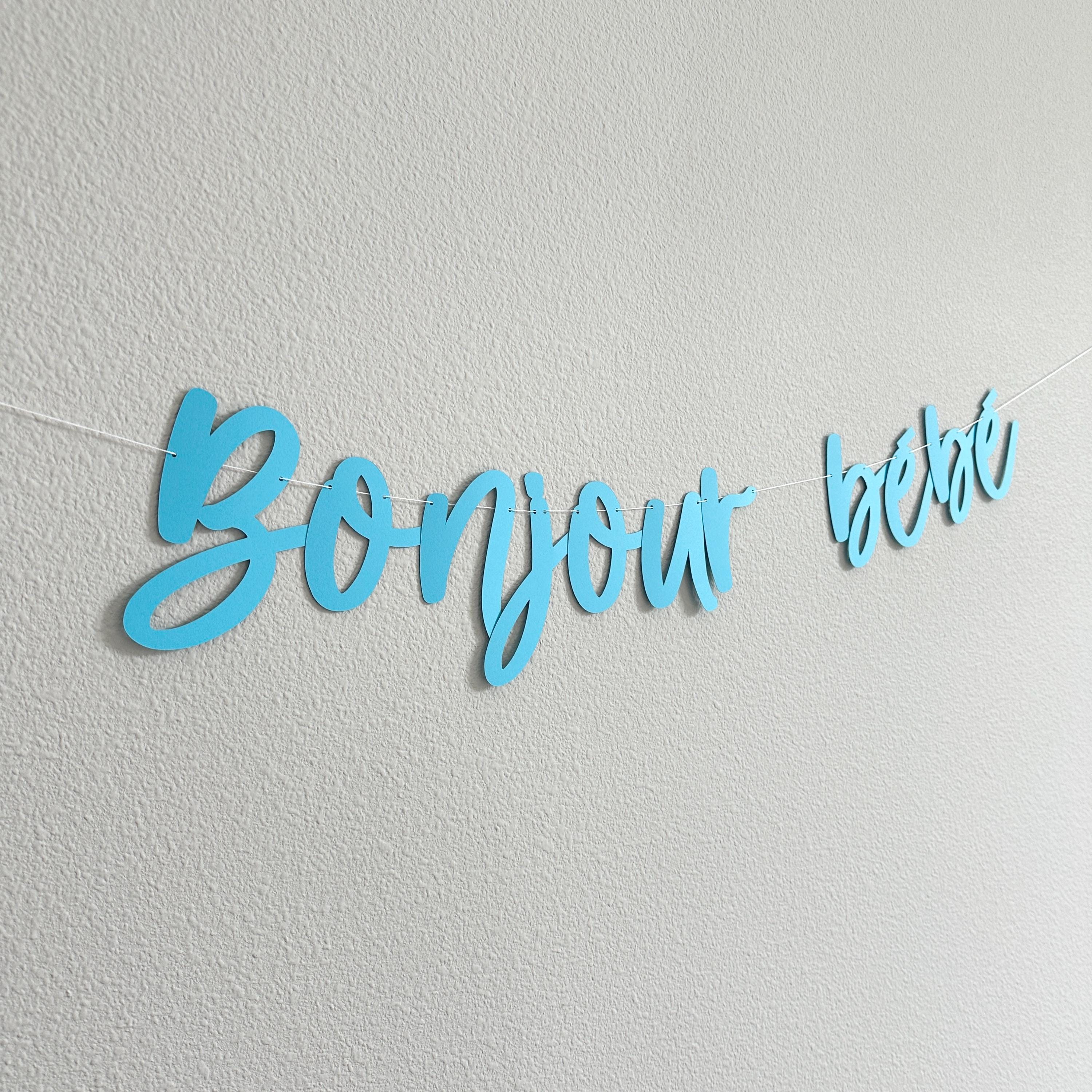 Bonjour Bebe, Bonjour Bebe Decorations, Baby Shower Banner, Baby Boy Shower Banner, Bonjour Baby Decorations