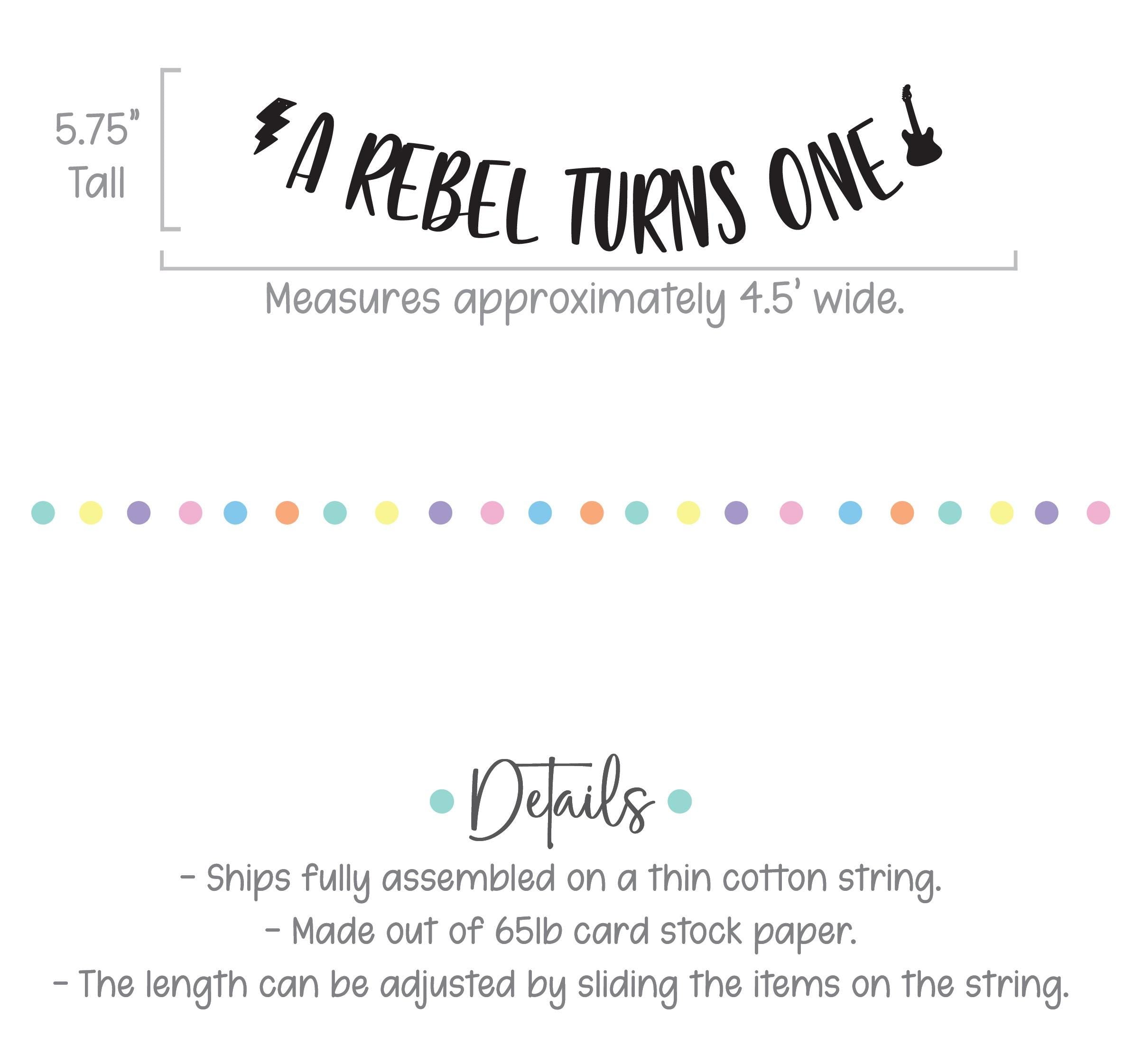 A Rebel Turns One, Rock N&#39; Roll Themed 1st Birthday, Rebel 1st Birthday Decorations, Rock Birthday, Tough 1st Birthday Party