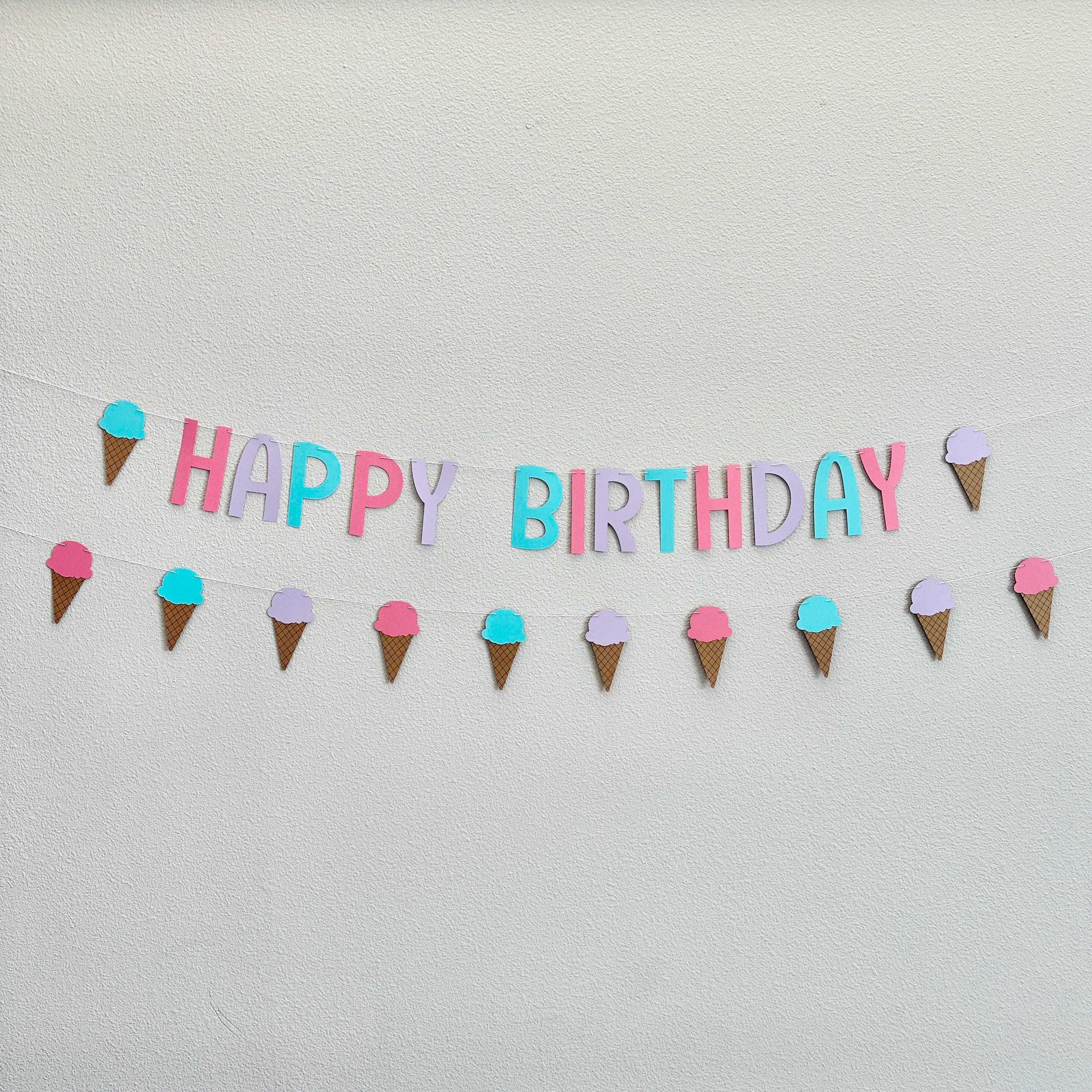 Ice Cream Birthday Party Decorations, Ice Cream Cone Birthday Banner, Ice Cream Party Ideas, Birthday Party Decorations, Summer Birthday
