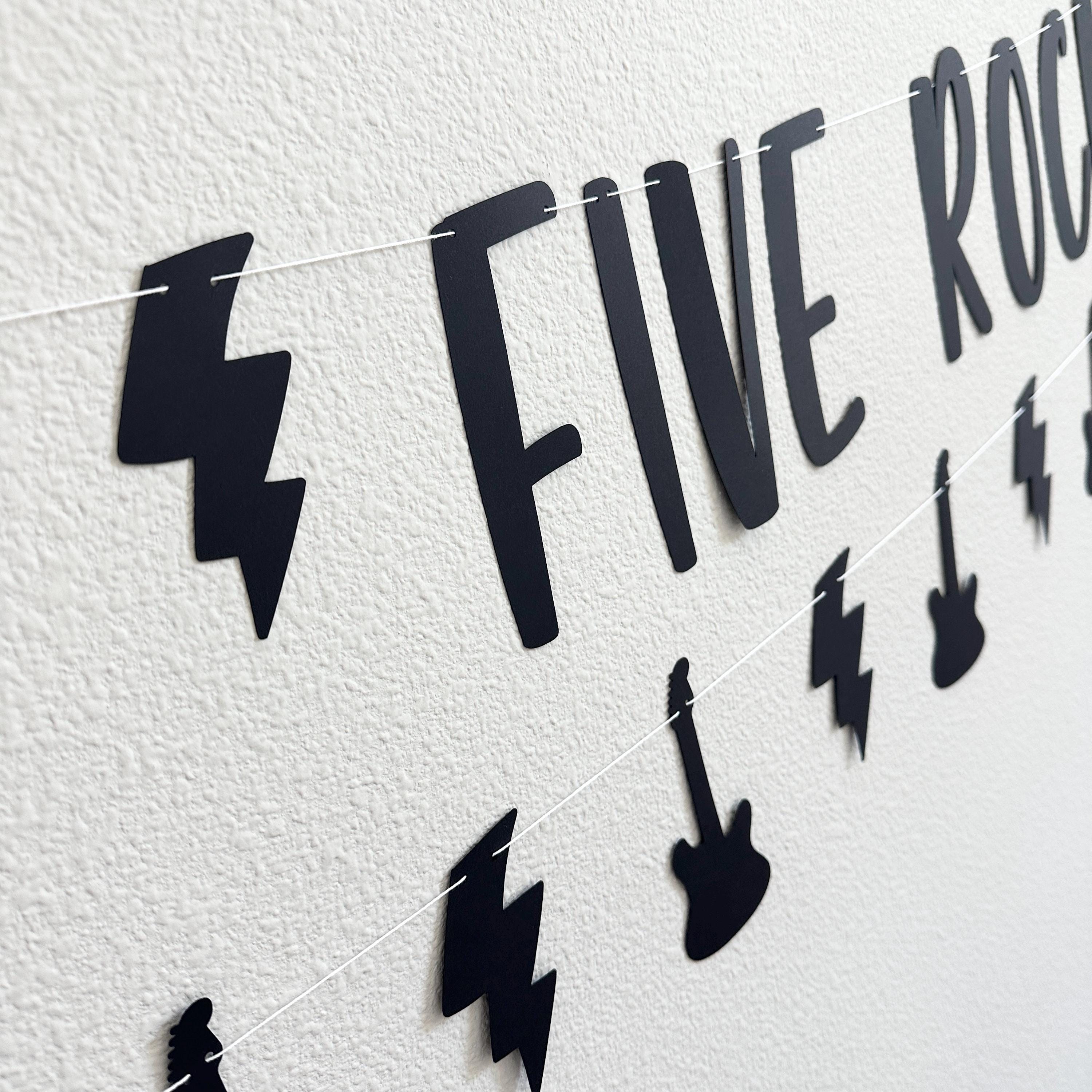 Five Rocks, 5th Birthday Decorations, Rock Themed 5th Birthday, 5th Birthday Party Theme Ideas, 5th Birthday Party Banner