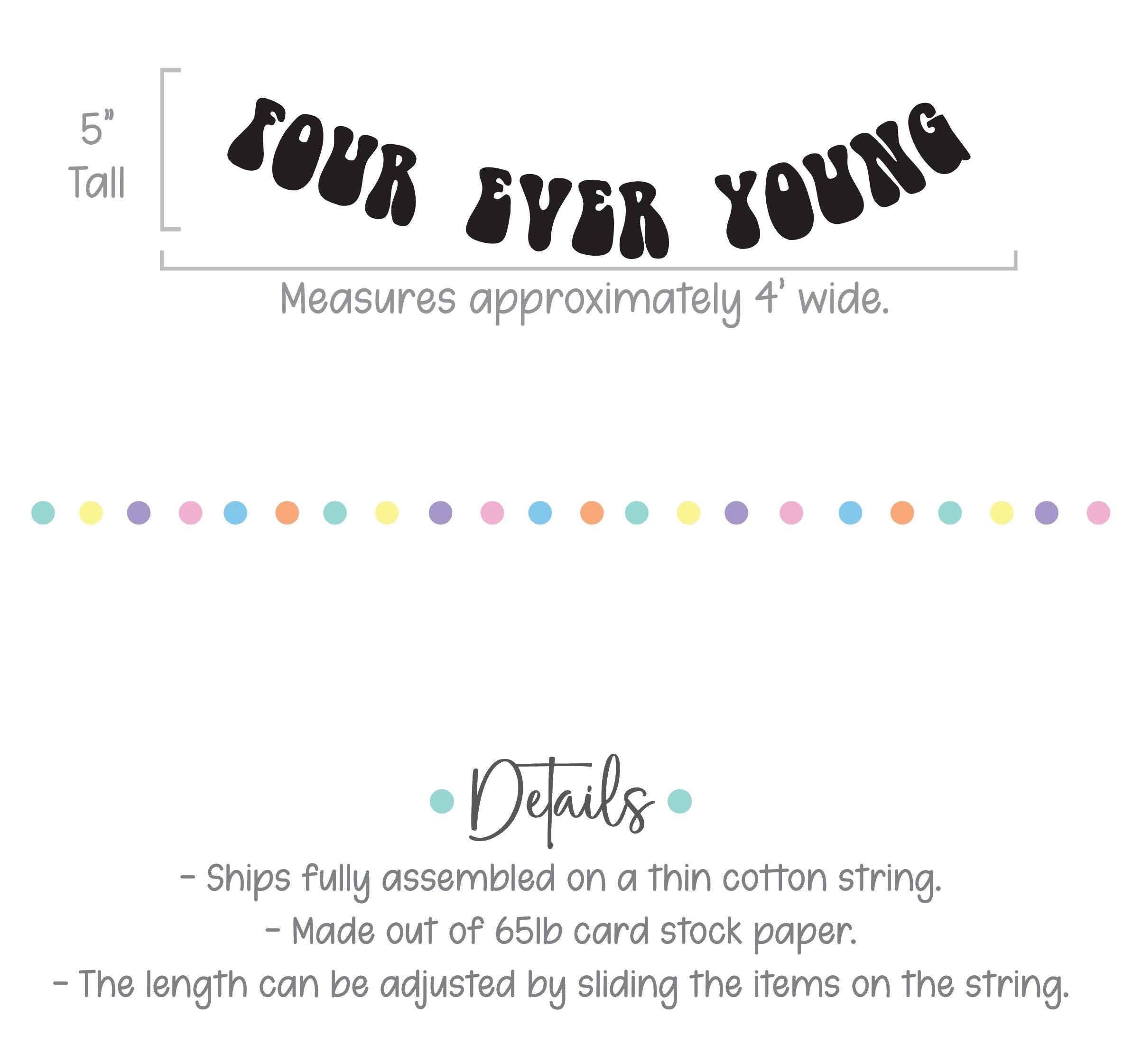 Four Ever Young, 4th Birthday Decorations, 4th Birthday Party Ideas, Fourever young, Four Ever Young Banner