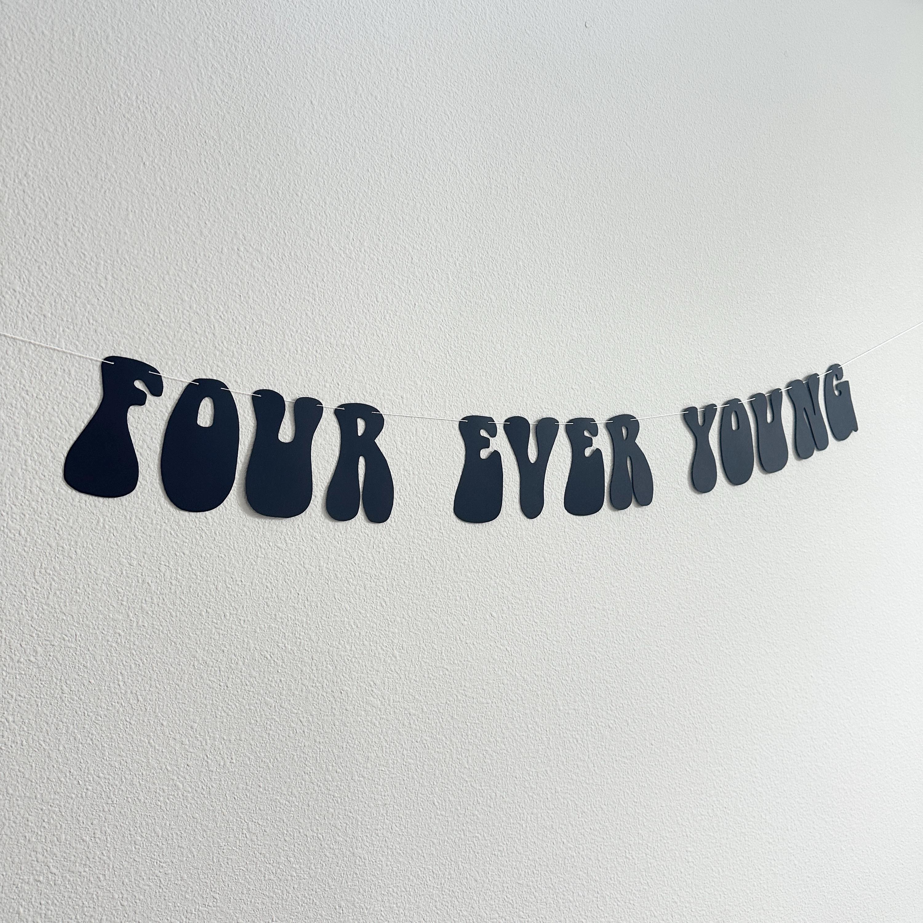 Four Ever Young, 4th Birthday Decorations, 4th Birthday Party Ideas, Fourever young, Four Ever Young Banner