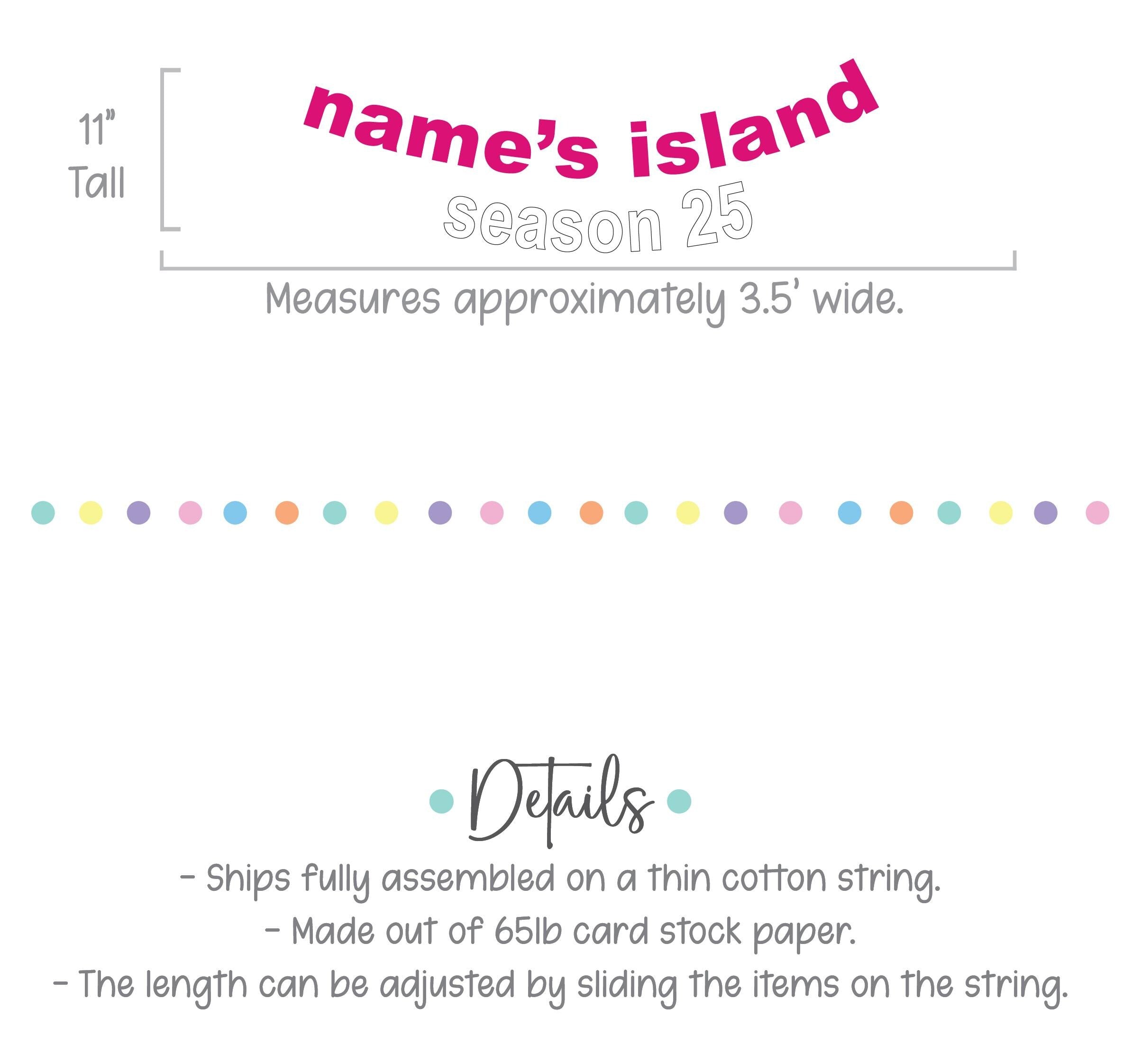 Name&#39;s Island Season 25, 25th Birthday Party Ideas, Island Themed Birthday Party Decorations, Island Birthday, 25th Birthday