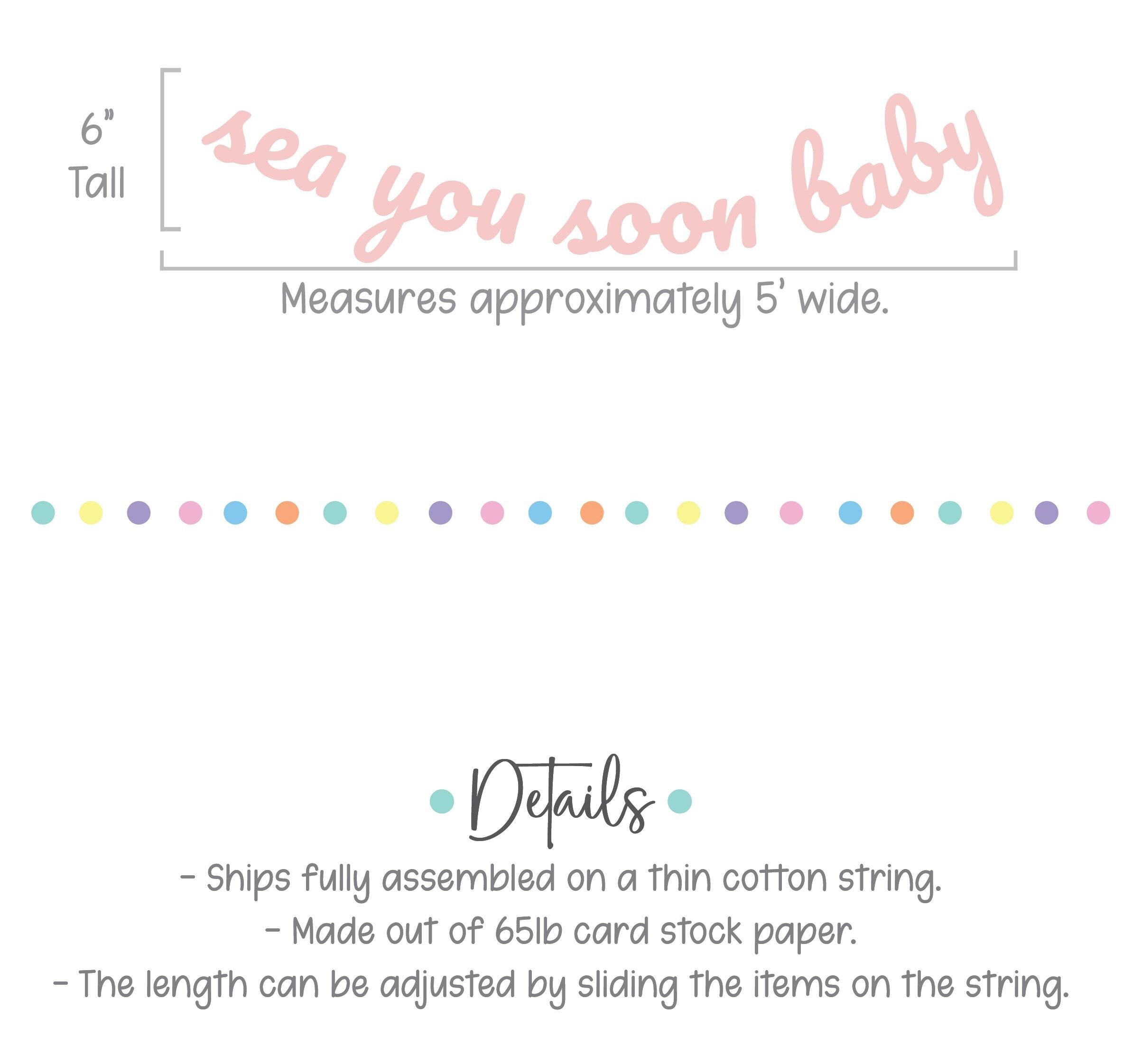 Sea you Soon Baby, Ocean Themed Baby Shower Banner, Baby Girl Shower Decorations, Ocean Baby Shower Banner, Nautical Baby Shower