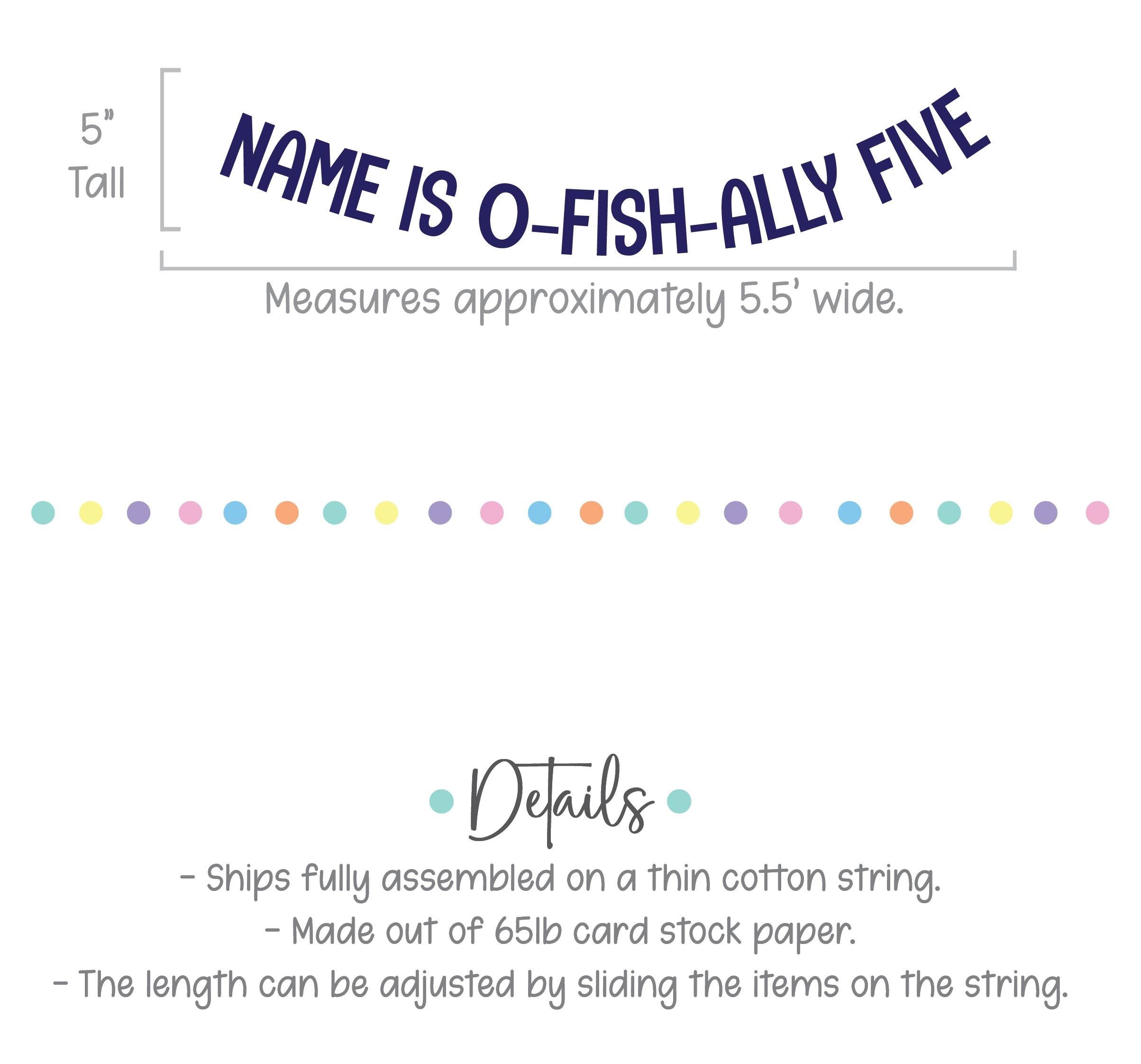 O-Fish-Ally Five, 5th Birthday Banner, Fish Themed Birthday Decorations, Fish Birthday, 5th birthday Party Ideas, Boys 5th Birthday