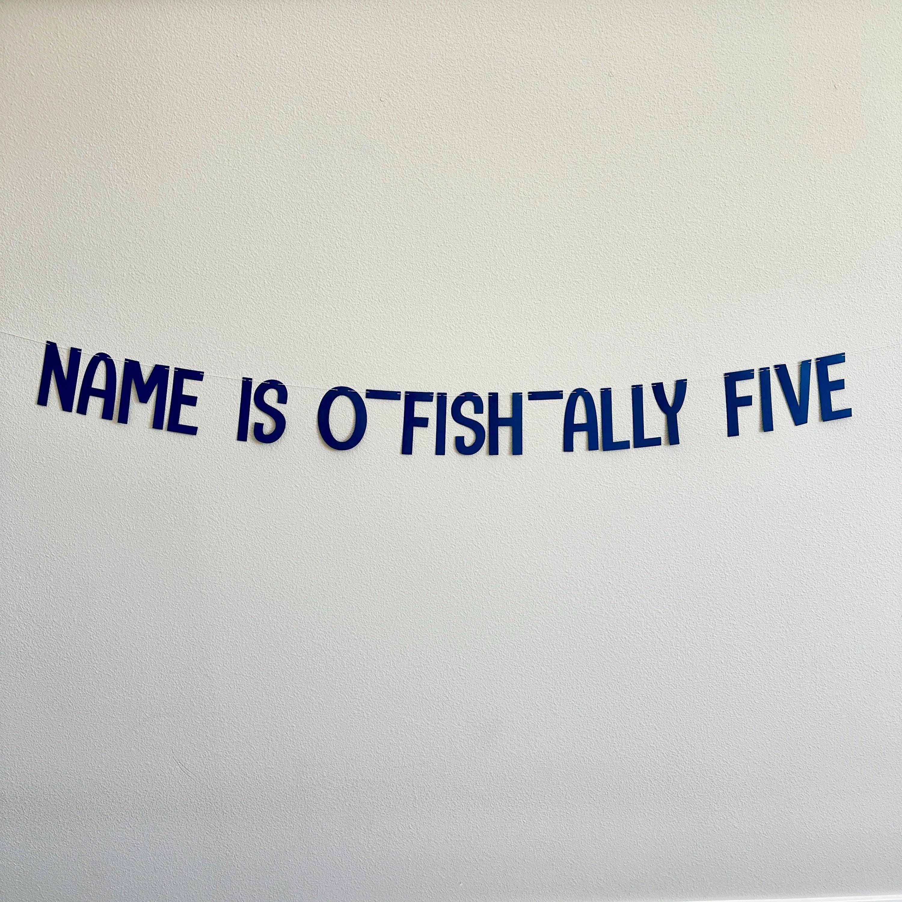 O-Fish-Ally Five, 5th Birthday Banner, Fish Themed Birthday Decorations, Fish Birthday, 5th birthday Party Ideas, Boys 5th Birthday
