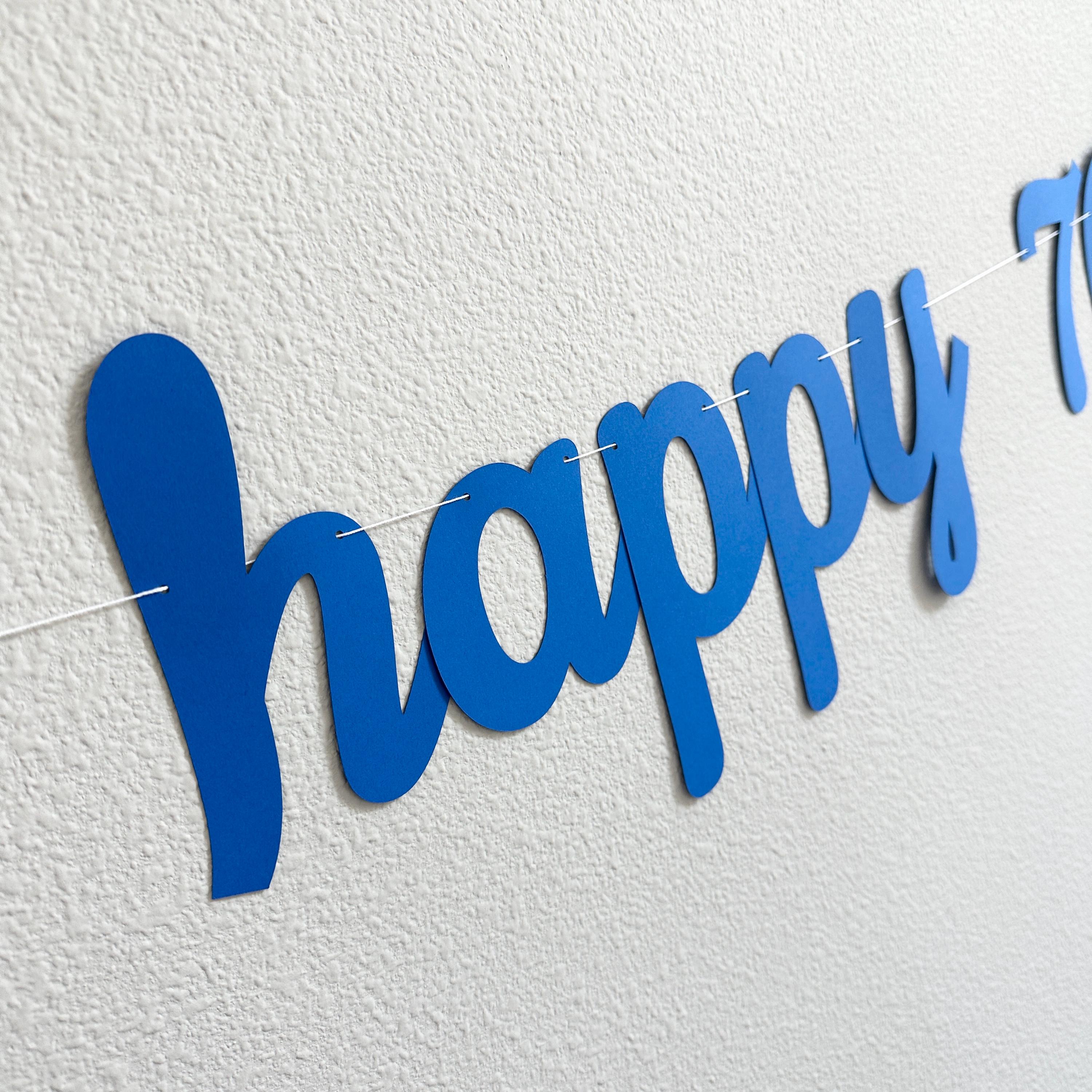 Happy 70th Birthday Banner, 70th Birthday Party Decorations, Cursive Birthday Banner, 70th Birthday Banner, 70th Birthday Celebration