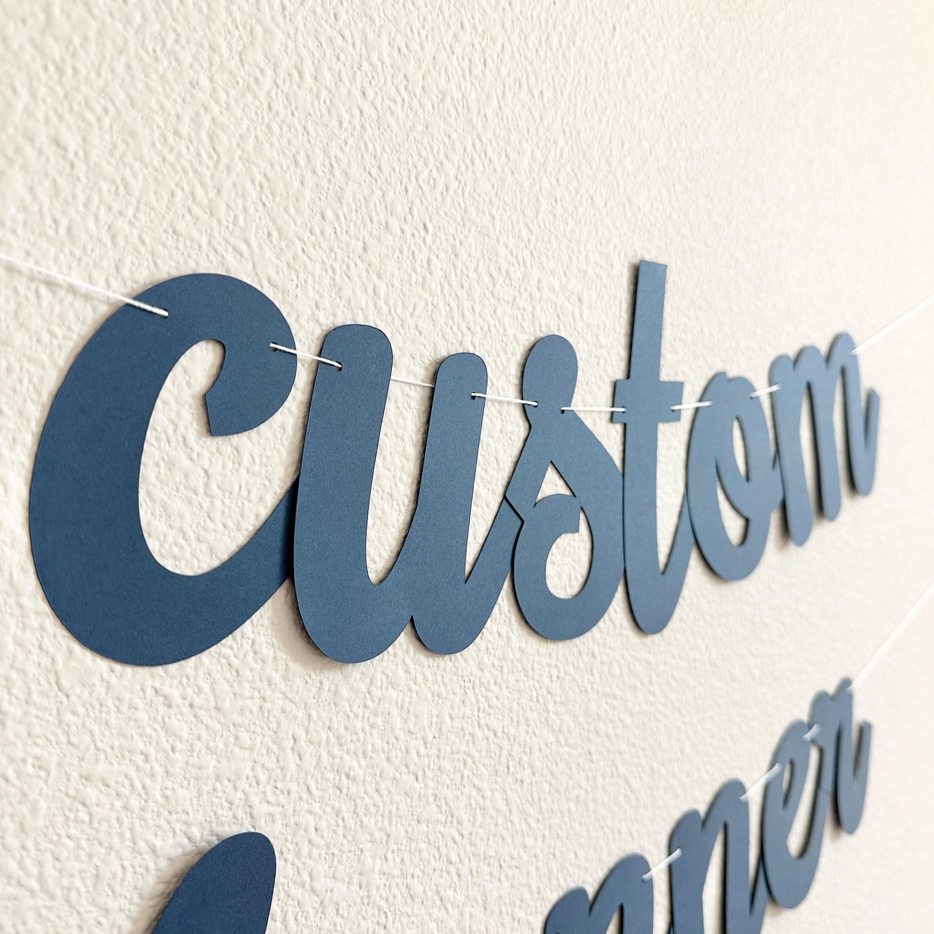 Custom Banner, Banner, Custom Navy Blue Banner, Custom Cursive Banner, Cursive Banner, Custom Hashtag, Cursive Birthday Banner