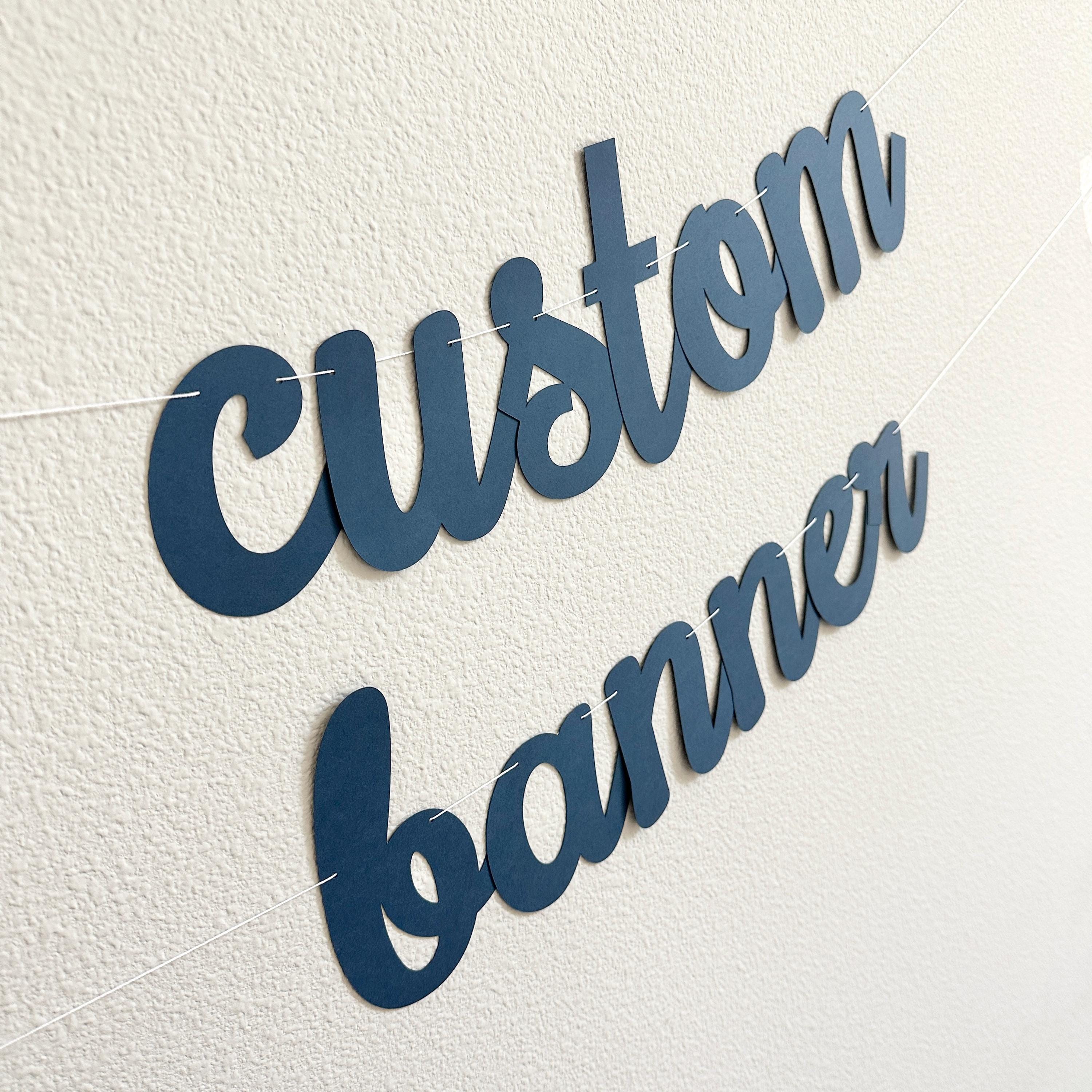 Custom Banner, Banner, Custom Navy Blue Banner, Custom Cursive Banner, Cursive Banner, Custom Hashtag, Cursive Birthday Banner