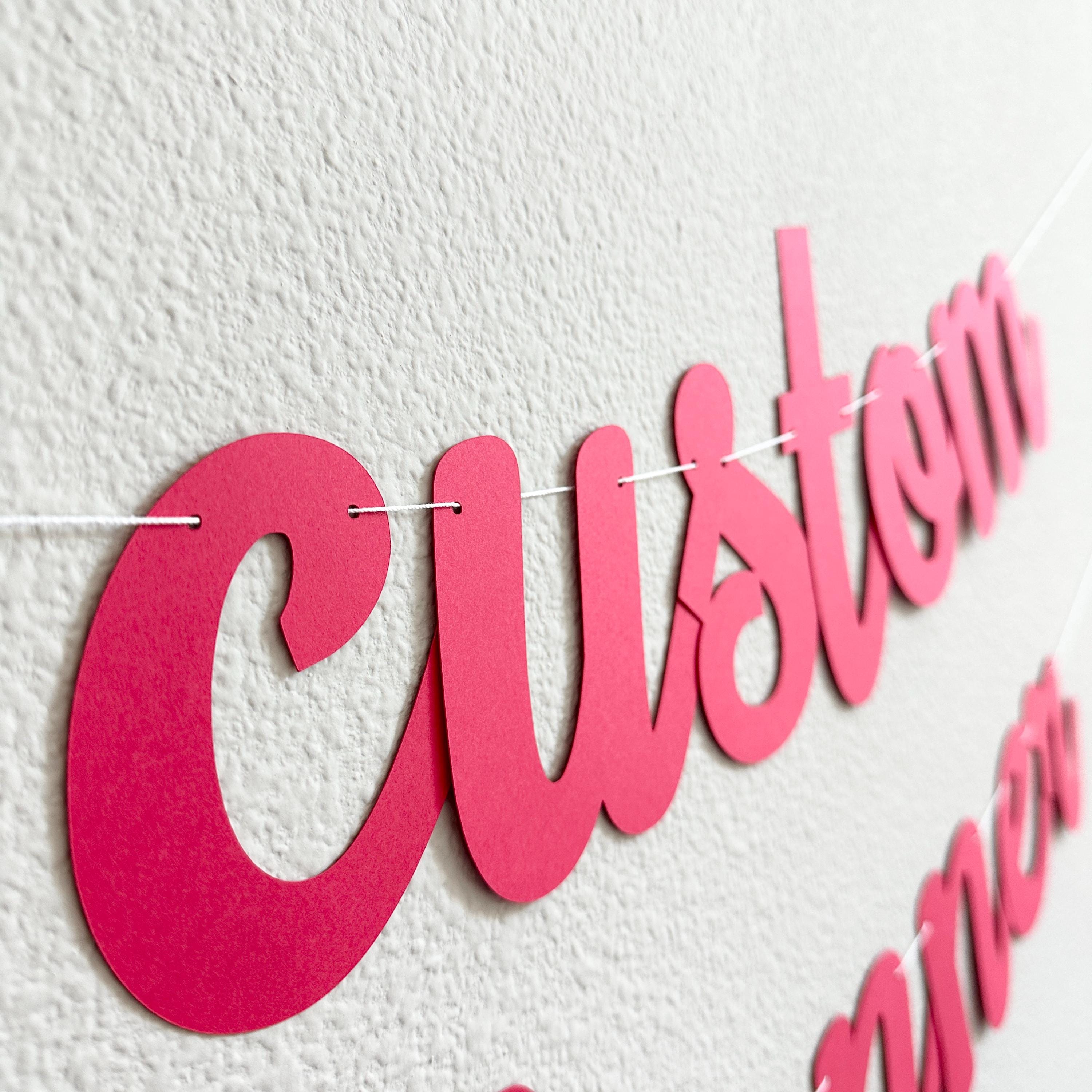 Custom Banner, Banner, Custom Red Banner, Custom Cursive Banner, Cursive Banner, Personalized Banner, Cursive Birthday Banner