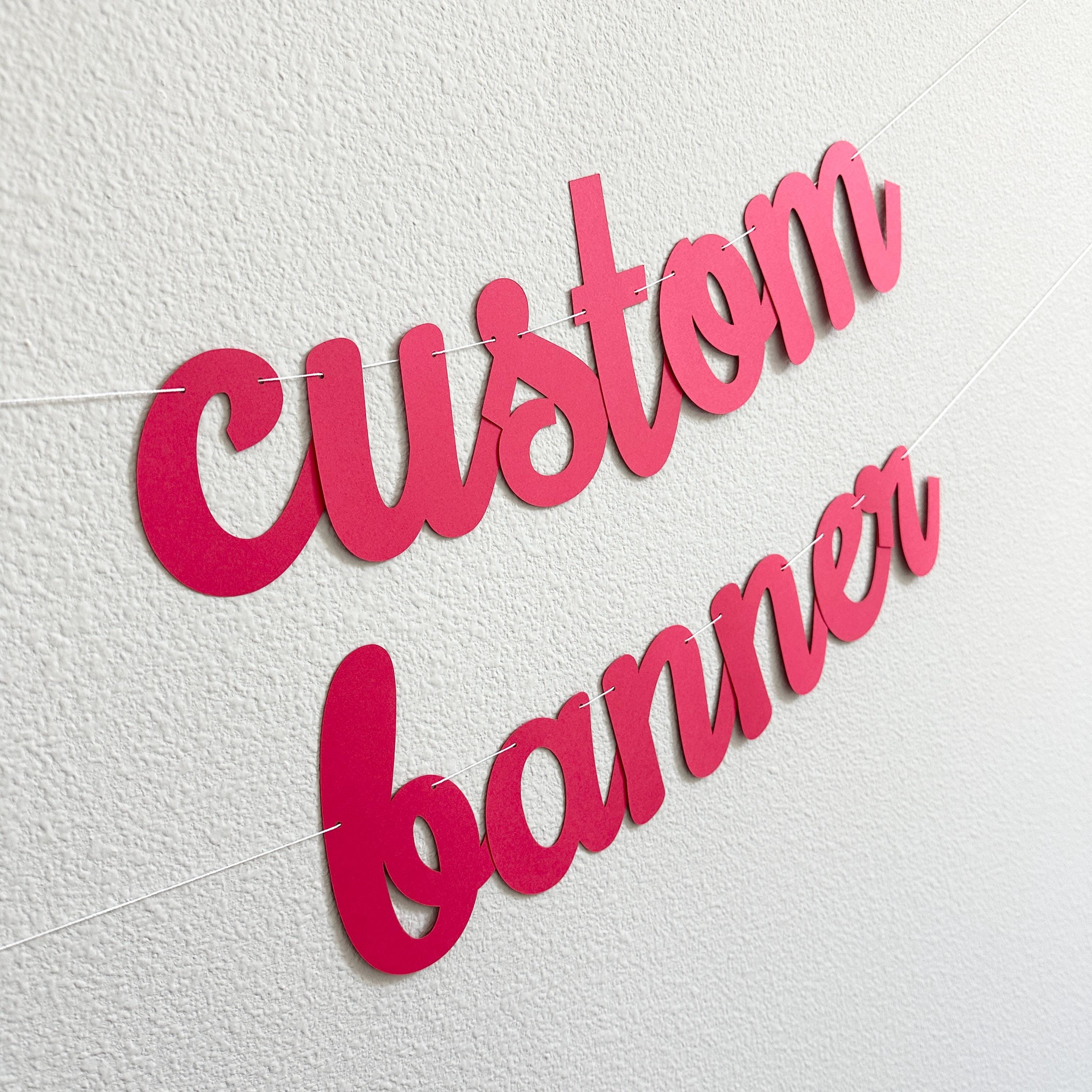Custom Banner, Banner, Custom Red Banner, Custom Cursive Banner, Cursive Banner, Personalized Banner, Cursive Birthday Banner