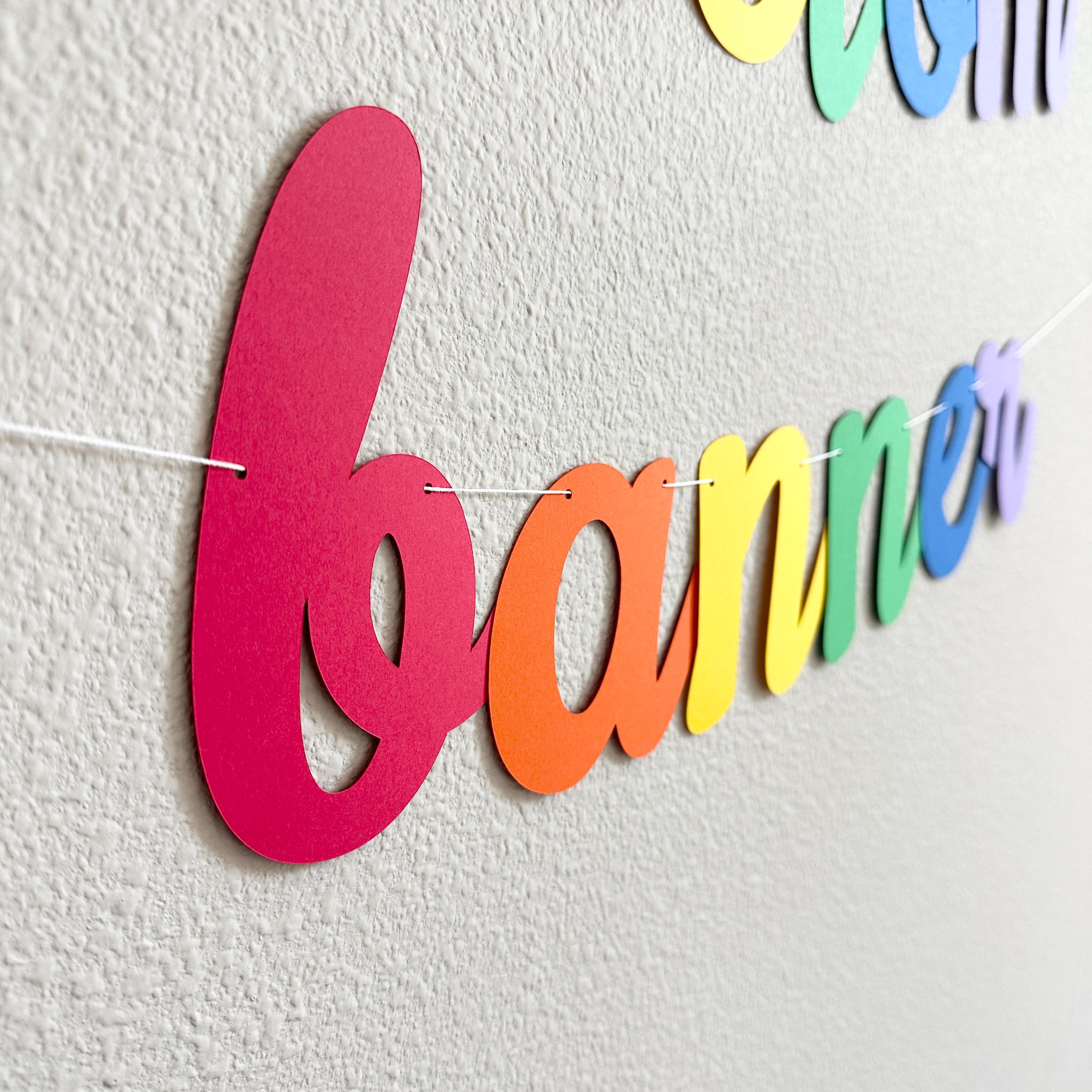 Custom Rainbow Banner, Rainbow Banner, Rainbow Decorations, Rainbow Party Theme, Gay Party Decorations, Pride Decorations, Coming Out Party