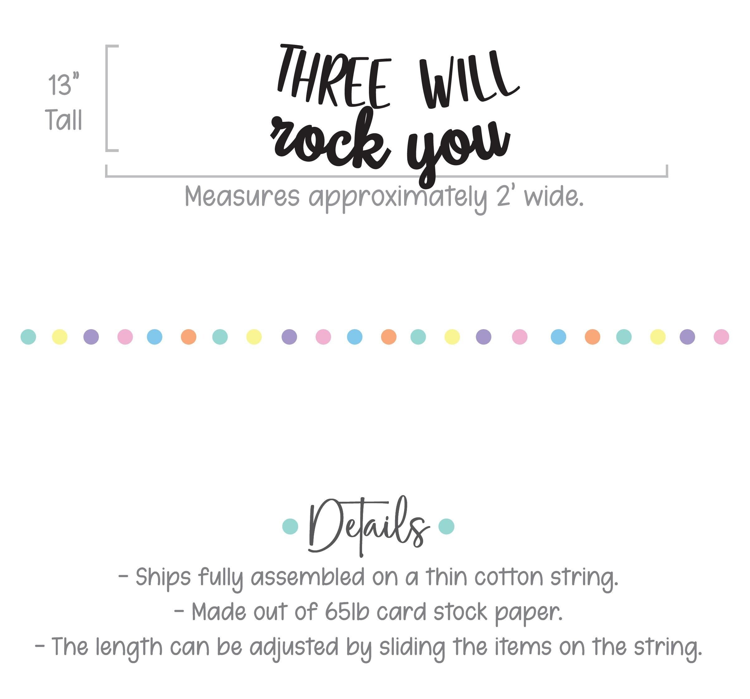 Three Will Rock You, 3rd Birthday, Rock Themed 3rd Birthday, Rock Birthday Banner, Rock N Roll Decorations, Rock n&#39; Roll Theme