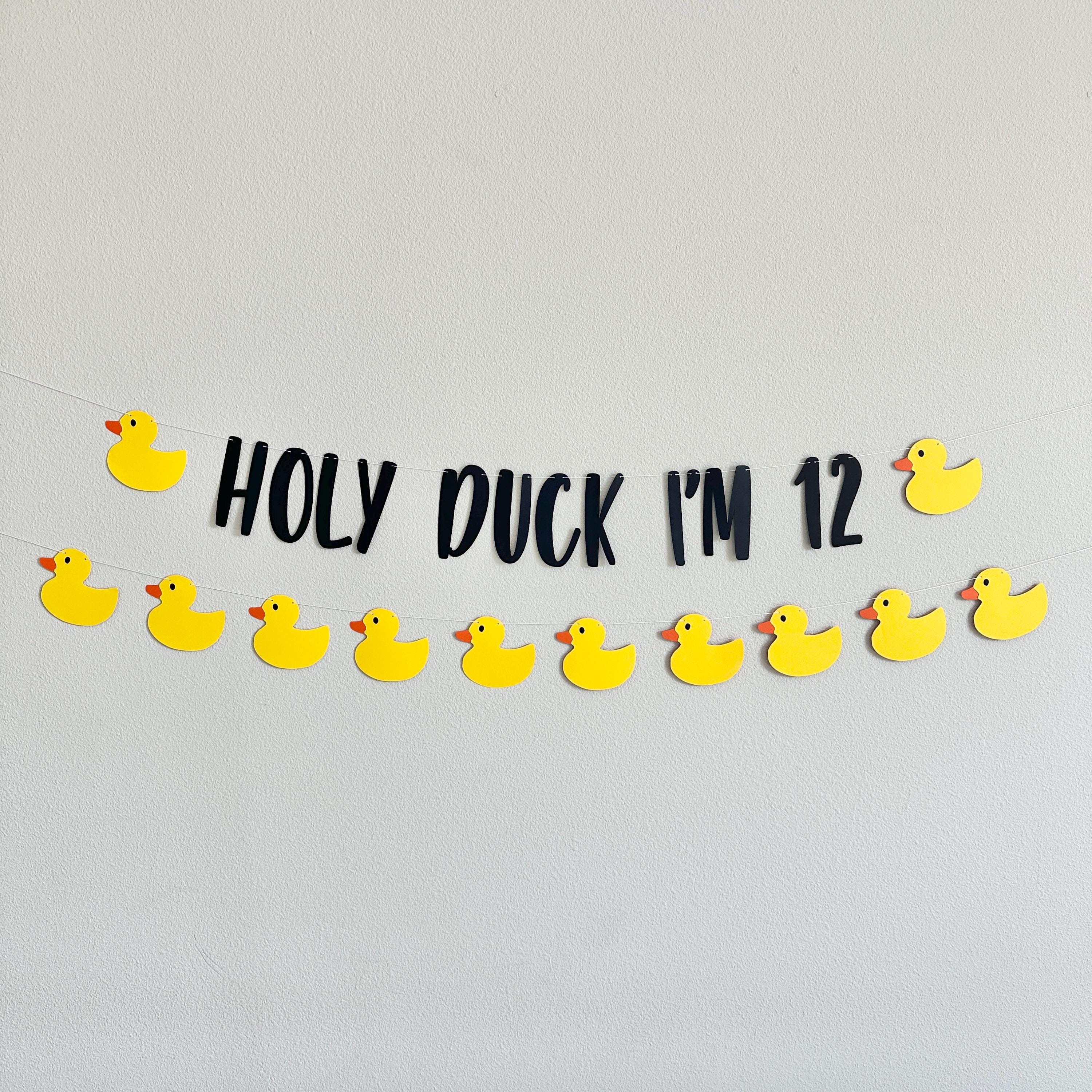 Holy Duck I&#39;m 12, 12th Birthday Party Decorations, 12th Birthday Ideas, Duck Party, Custom Duck Banner, Rubber Duck Theme, Yellow Ducks