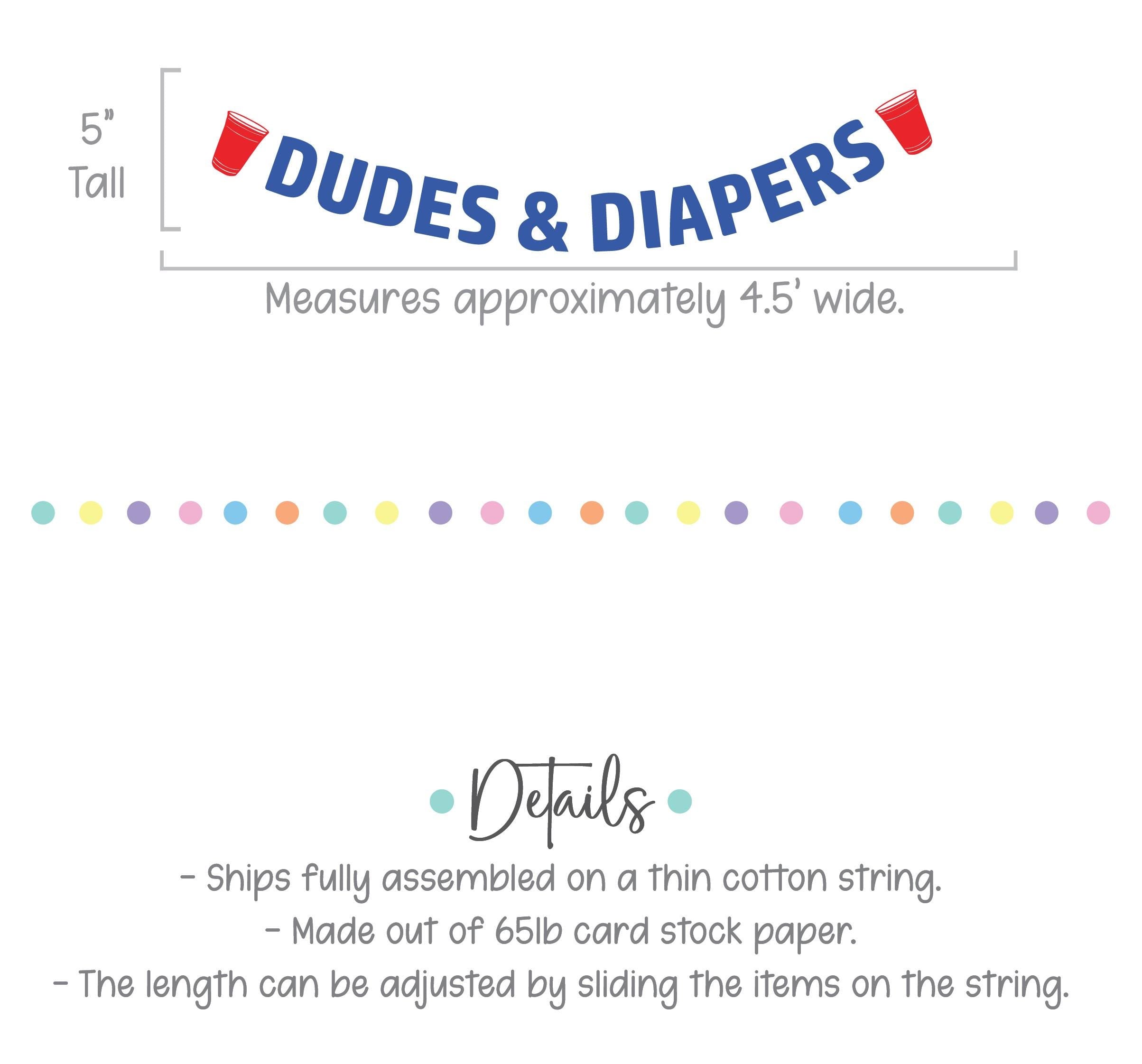 Dudes & Diapers, Dad Baby Shower, Guys Baby Shower, Dudes and Diapers, Diaper Shower Banner, Red Cup Themed Baby Shower