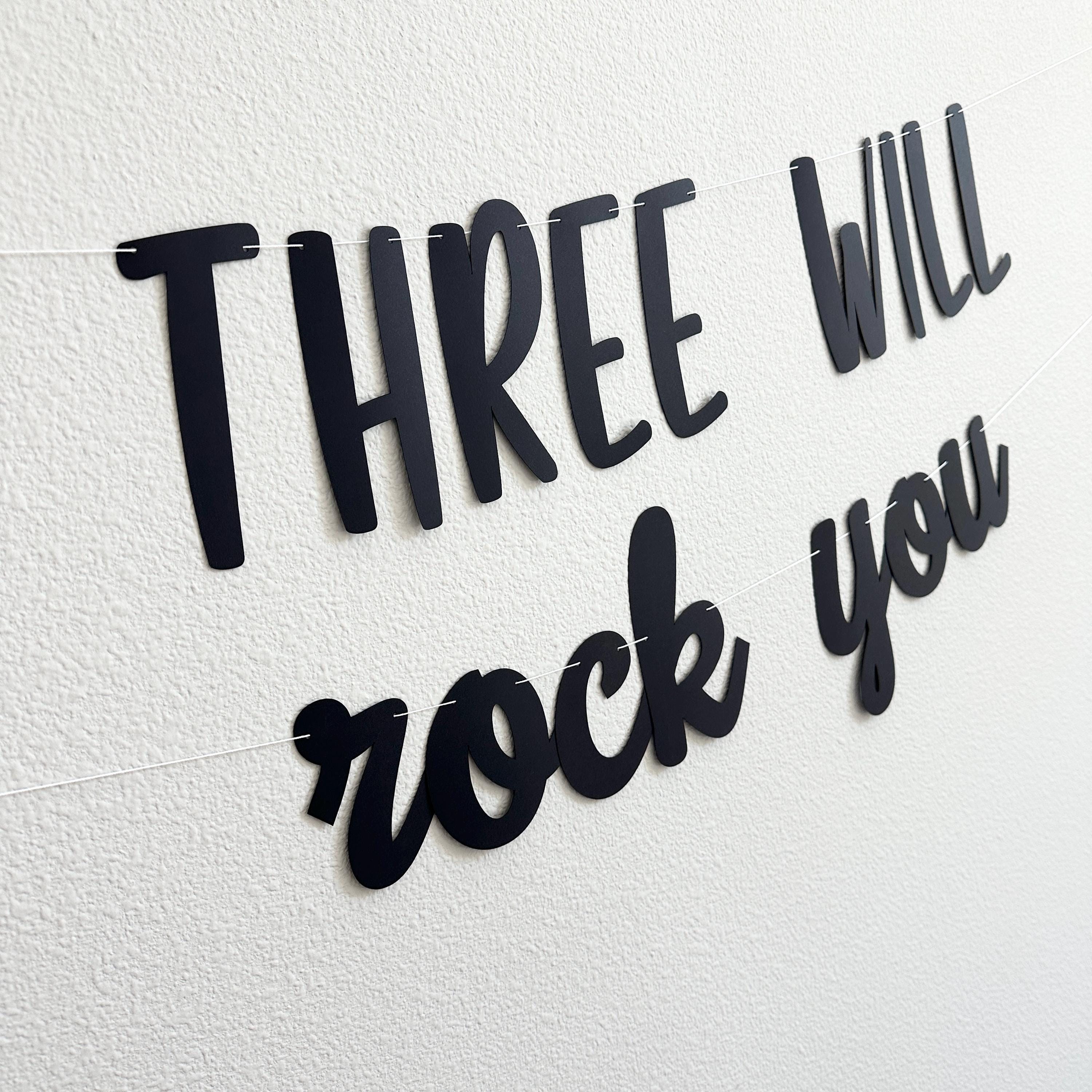 Three Will Rock You, 3rd Birthday, Rock Themed 3rd Birthday, Rock Birthday Banner, Rock N Roll Decorations, Rock n&#39; Roll Theme