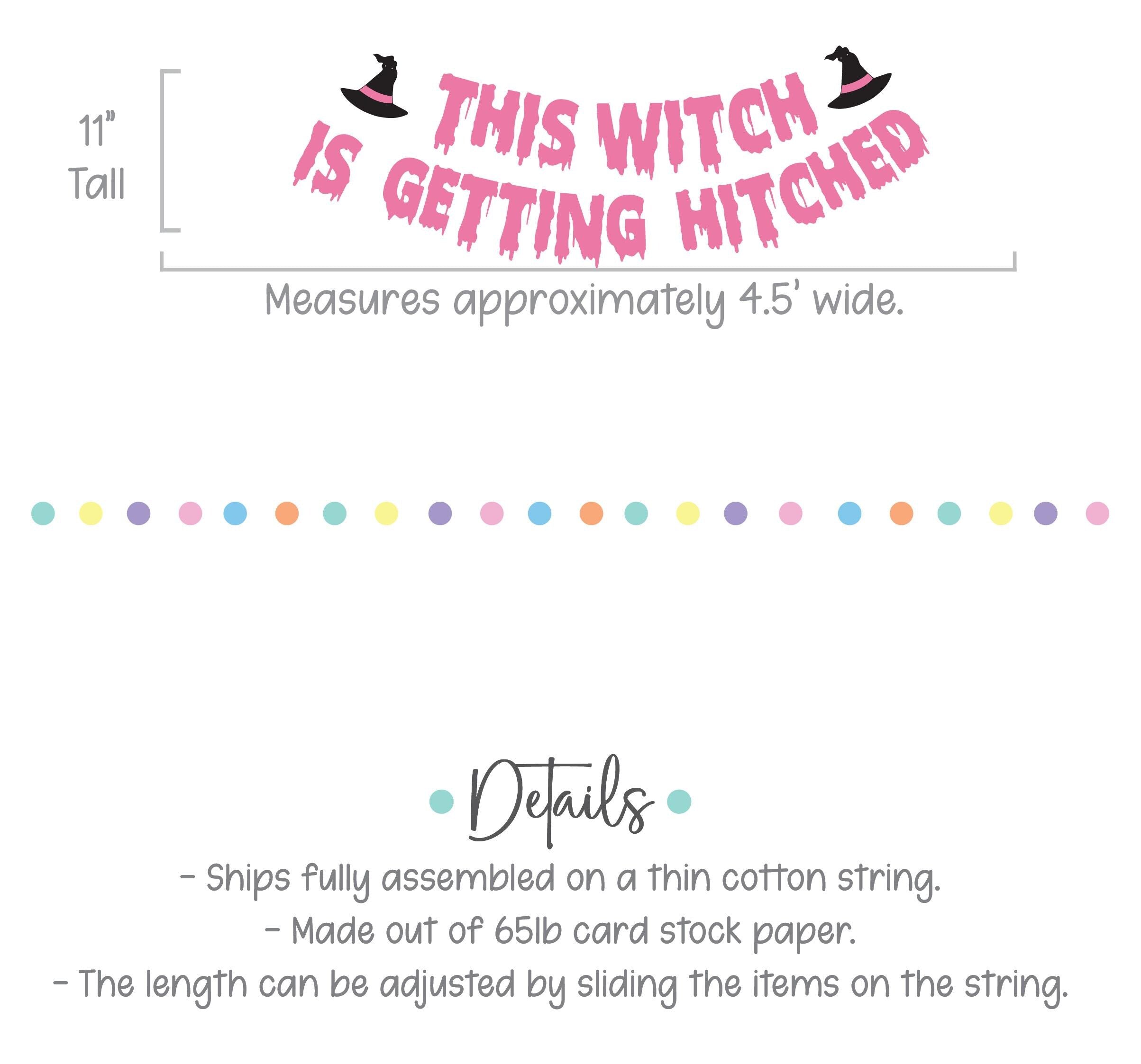 This Witch Is Getting Hitched, Witch Bachelorette Party, Witch Themed Engagement Party, Witch Themed Wedding, Custom Witch Banner