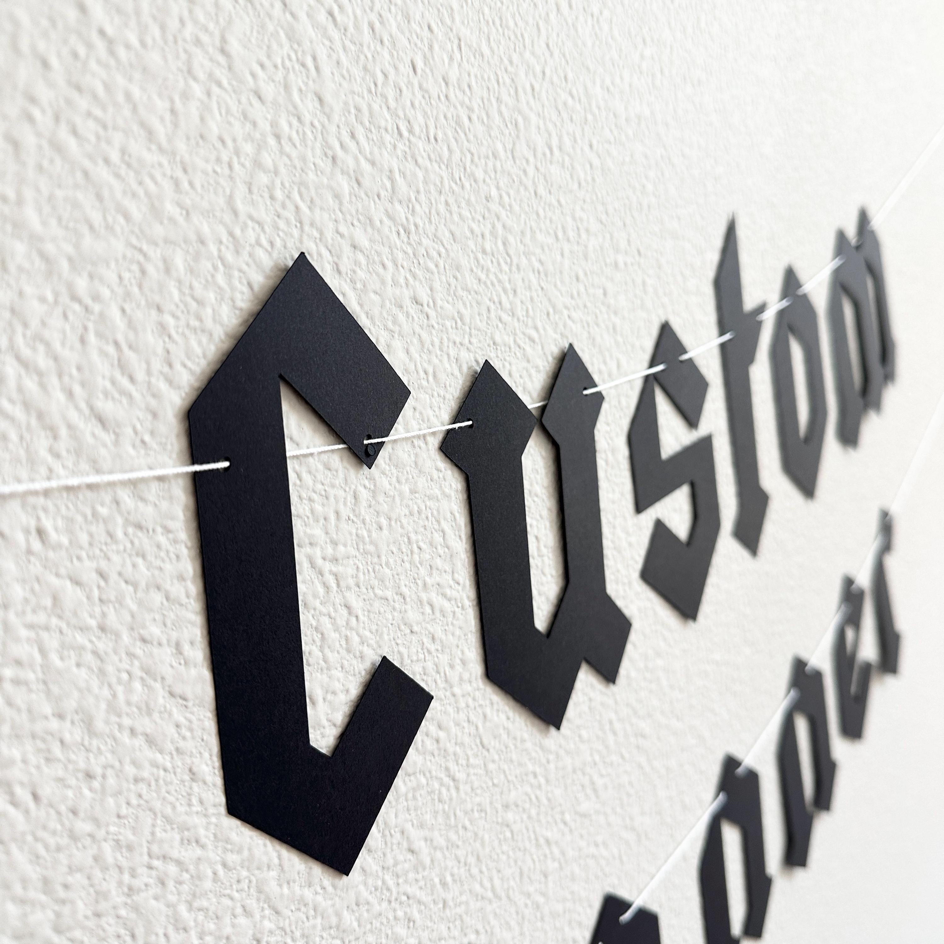 Custom Banner, Custom Rock N Roll Themed Banner, Custom Metal Banner, Metal Themed Decorations, Custom Rock Banner