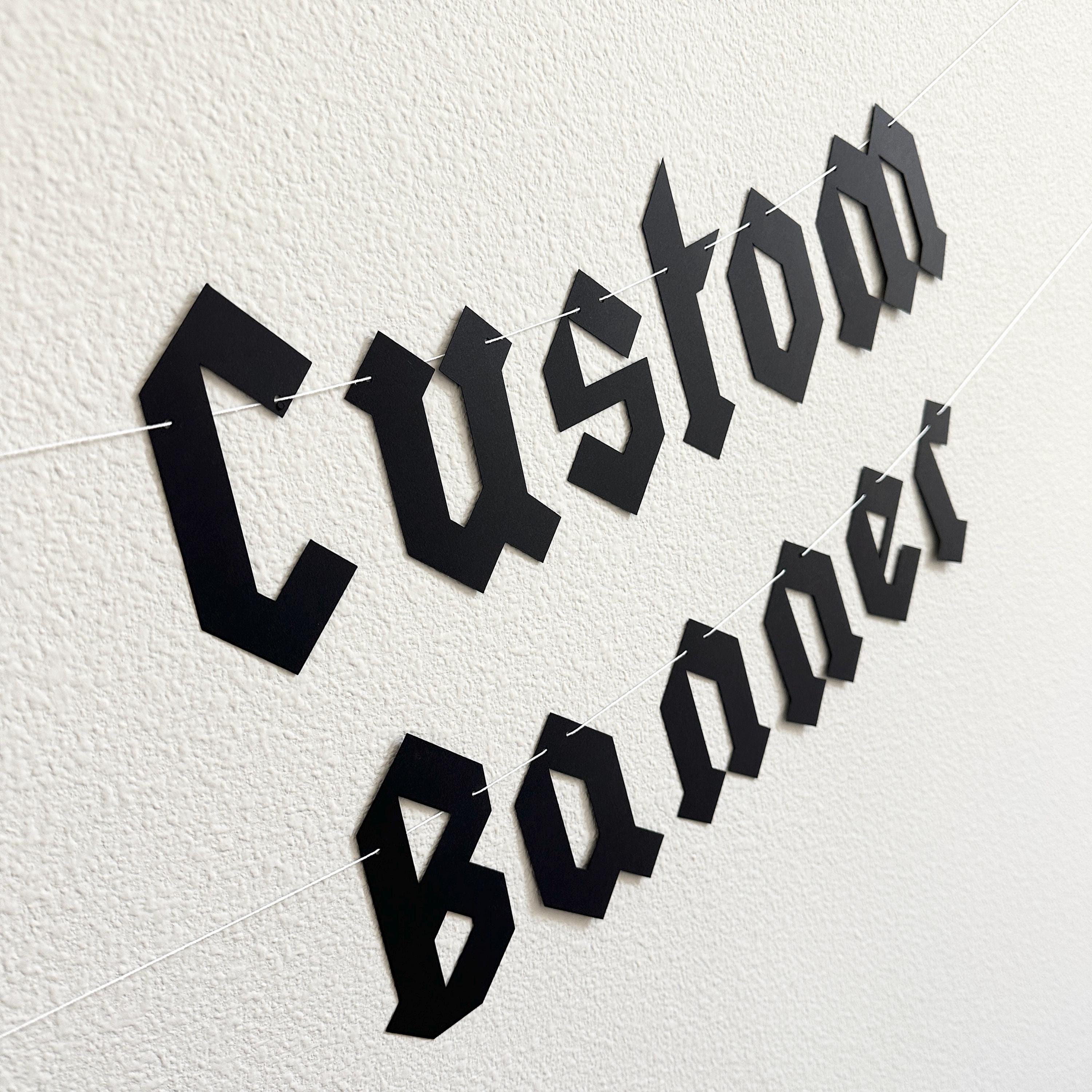Custom Banner, Custom Rock N Roll Themed Banner, Custom Metal Banner, Metal Themed Decorations, Custom Rock Banner