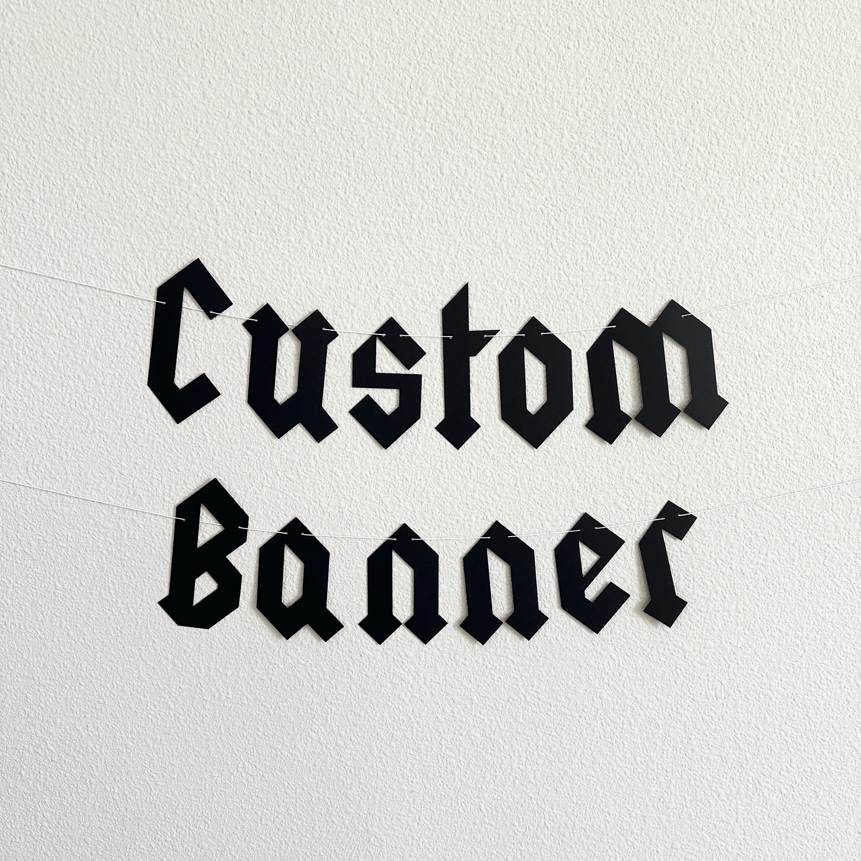 Custom Banner, Custom Rock N Roll Themed Banner, Custom Metal Banner, Metal Themed Decorations, Custom Rock Banner